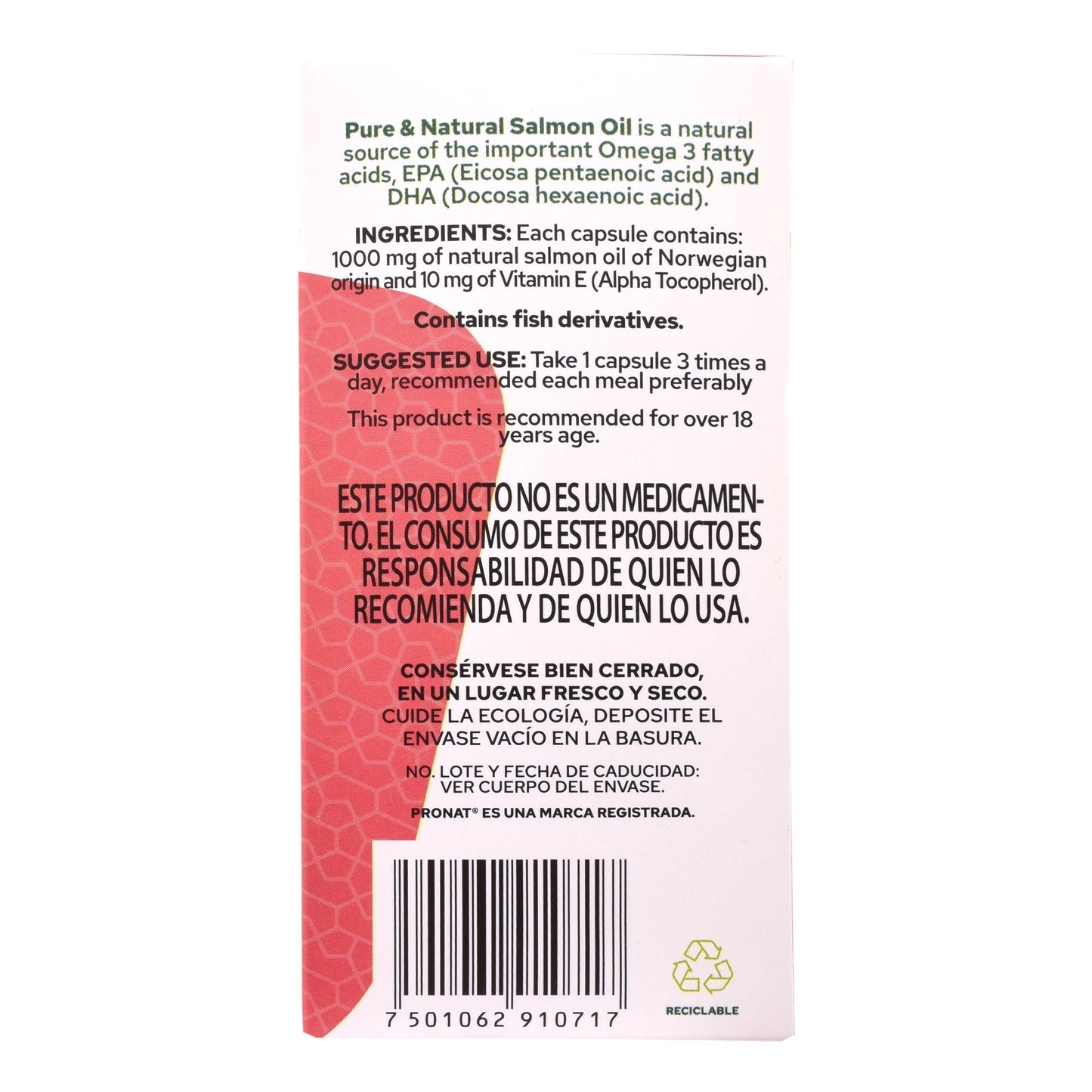 Omega 3 Plus Aceite De Salmon 90 Cápsulas (PRONAT)