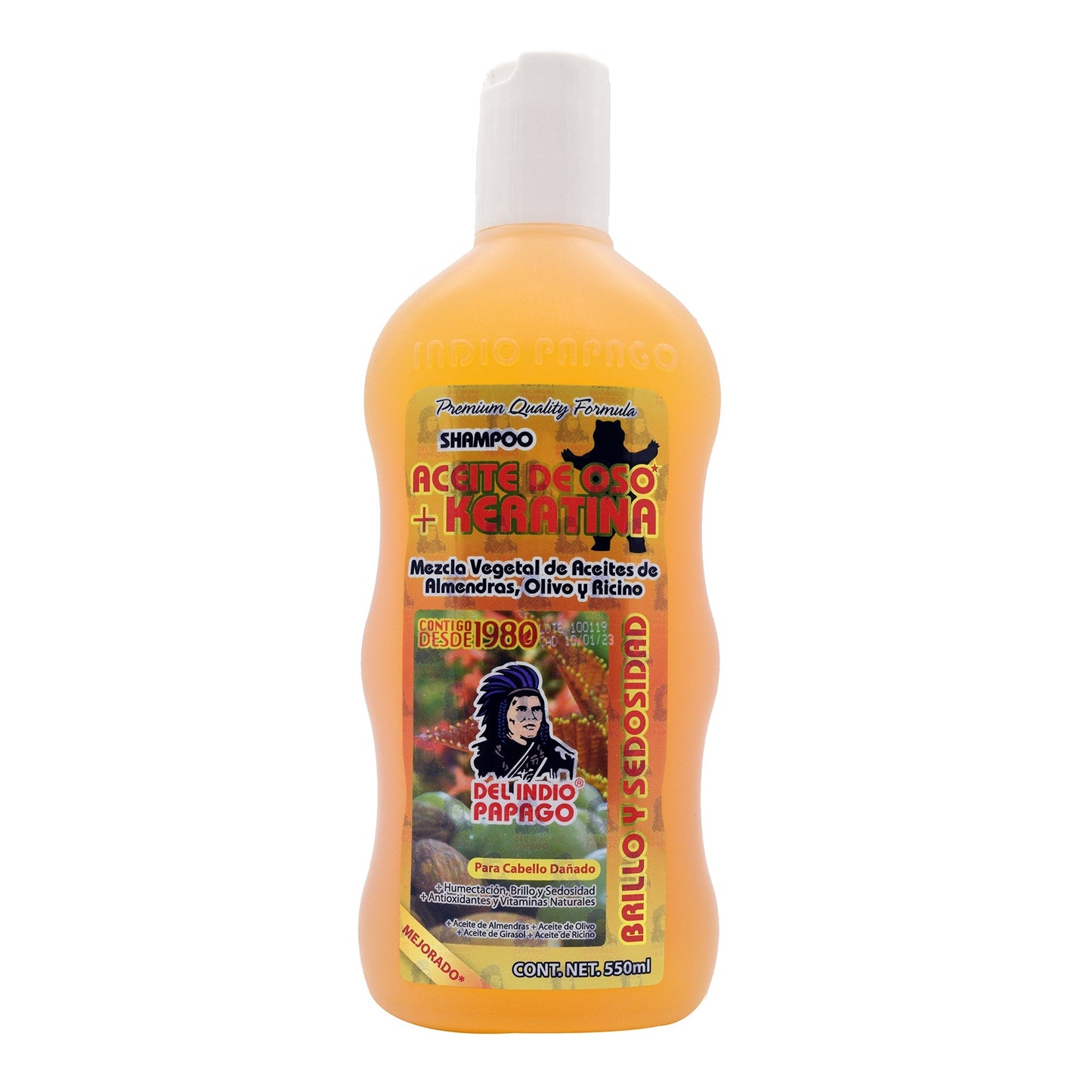 Shampoo Aceite De Oso Y Keratina 550 Mililitros (DEL INDIO PAPAGO)