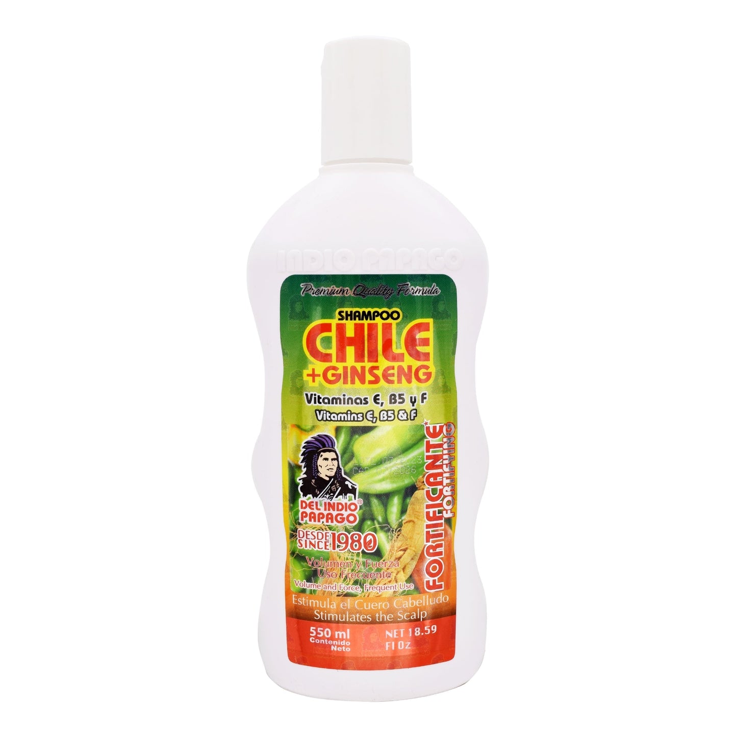 Shampoo Chile 550 Mililitros (DEL INDIO PAPAGO)