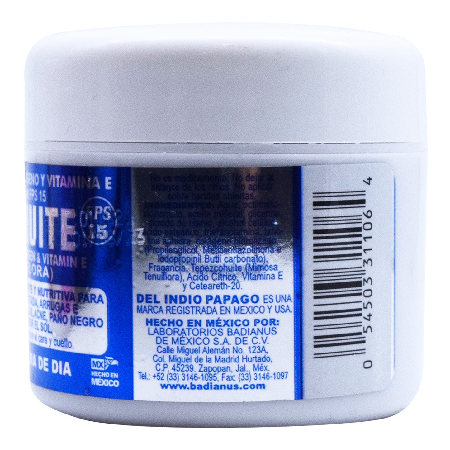 Crema De Tepezcohuite Blanca 60 G (DEL INDIO PAPAGO)