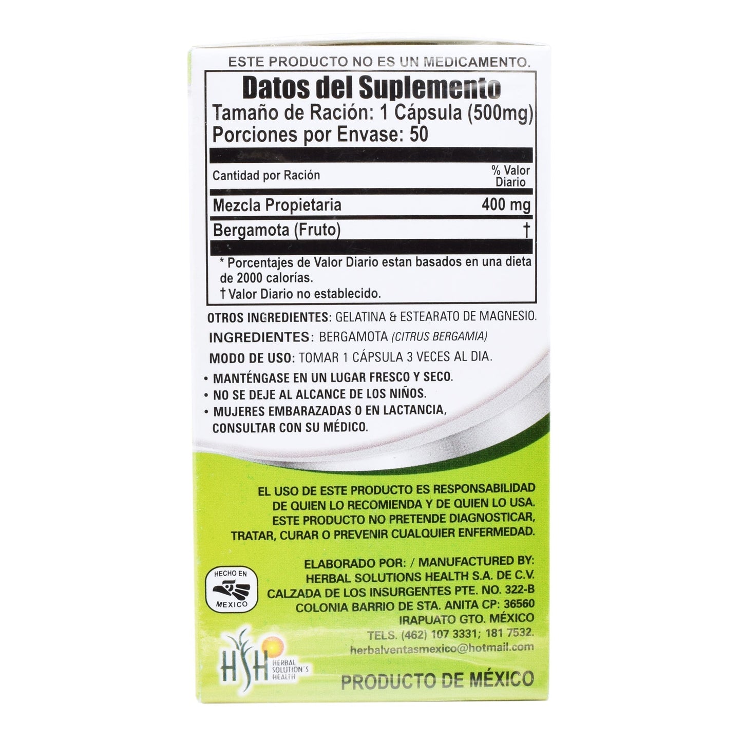 Bergamota 50 Cápsulas (NATURAL VITALITY)