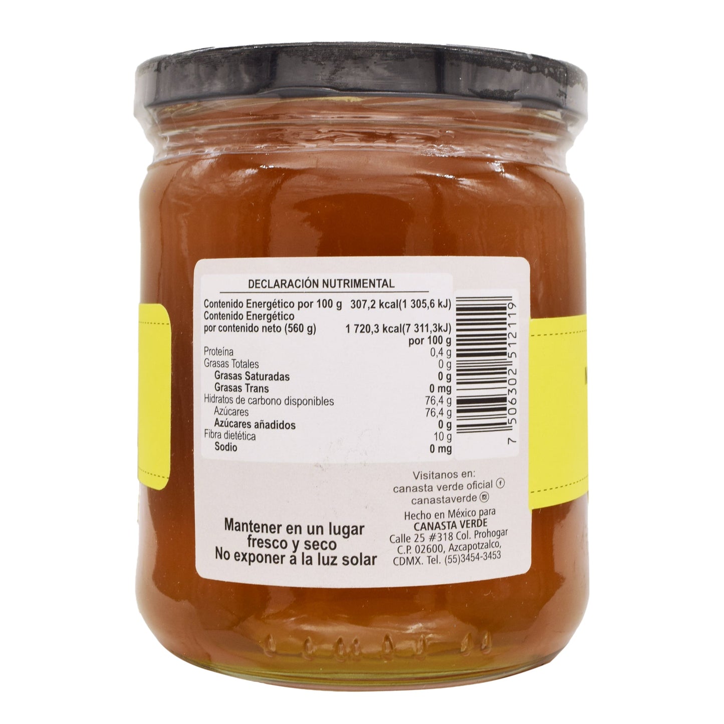 Miel De Abeja 560 Mililitros (CANASTA VERDE)