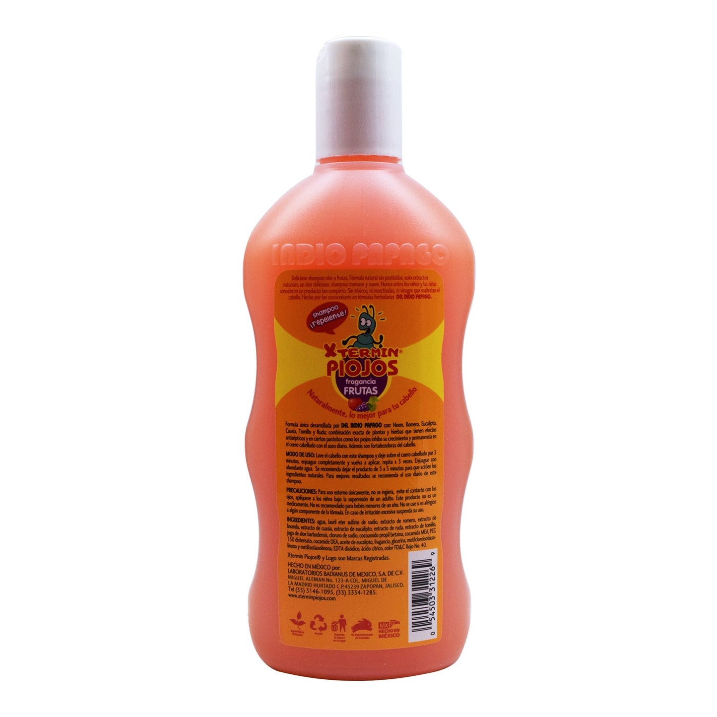 Shampoo Para Piojos Xtermin Frutas 550 Mililitros (DEL INDIO PAPAGO)