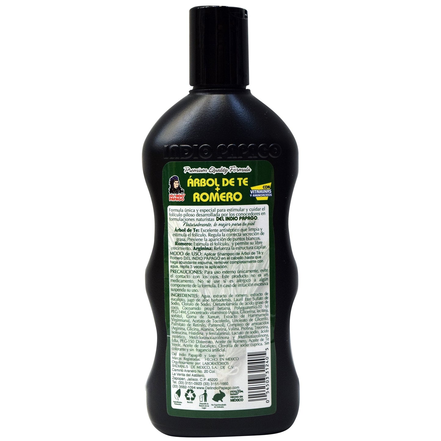 Shampoo Romero Y Arbol De Te 550 Mililitros (DEL INDIO PAPAGO)