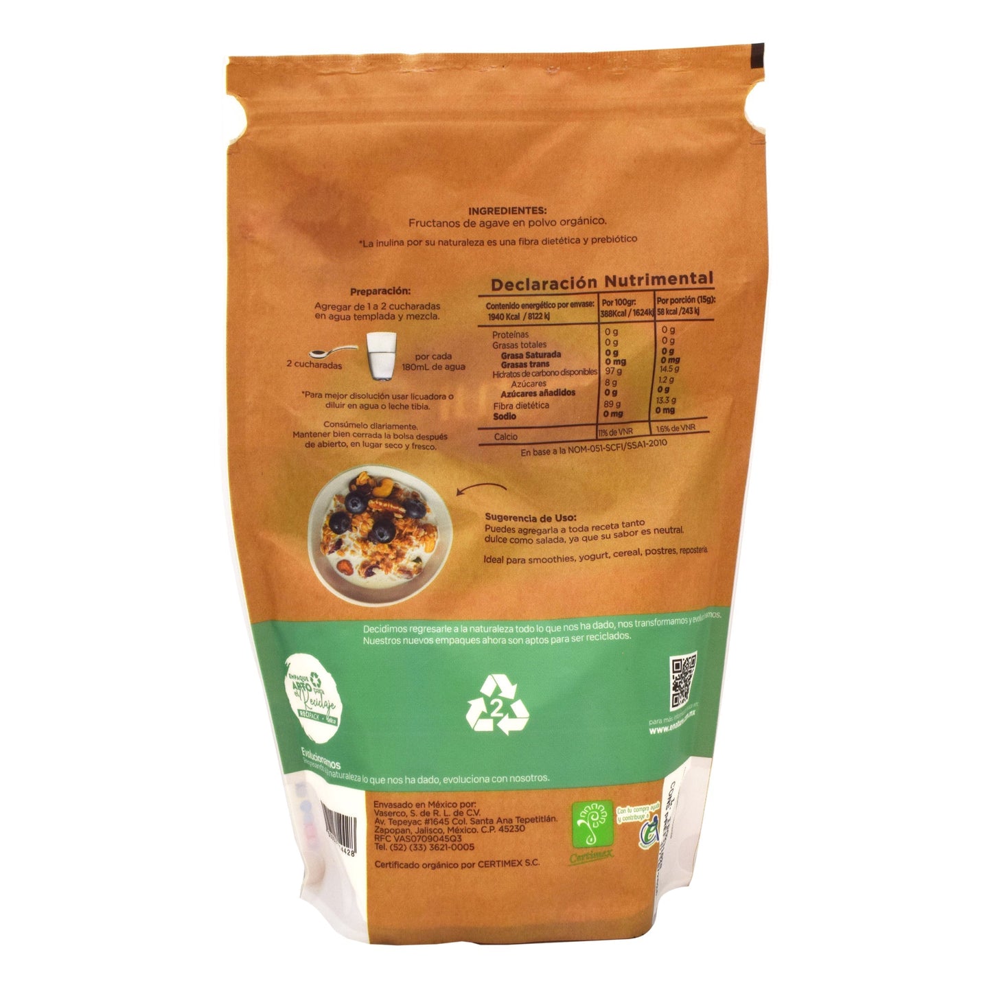 Inulina De Agave 500 G (E-NATURE)