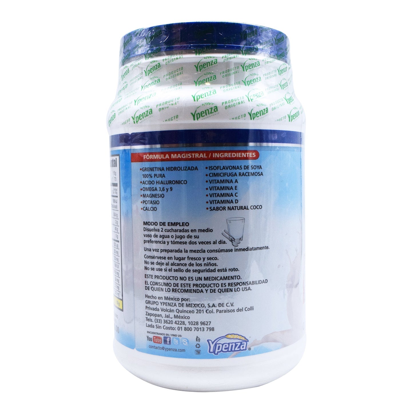 Grenetina Hidrolizada Sabor Coco 1100 G (YPENZA)