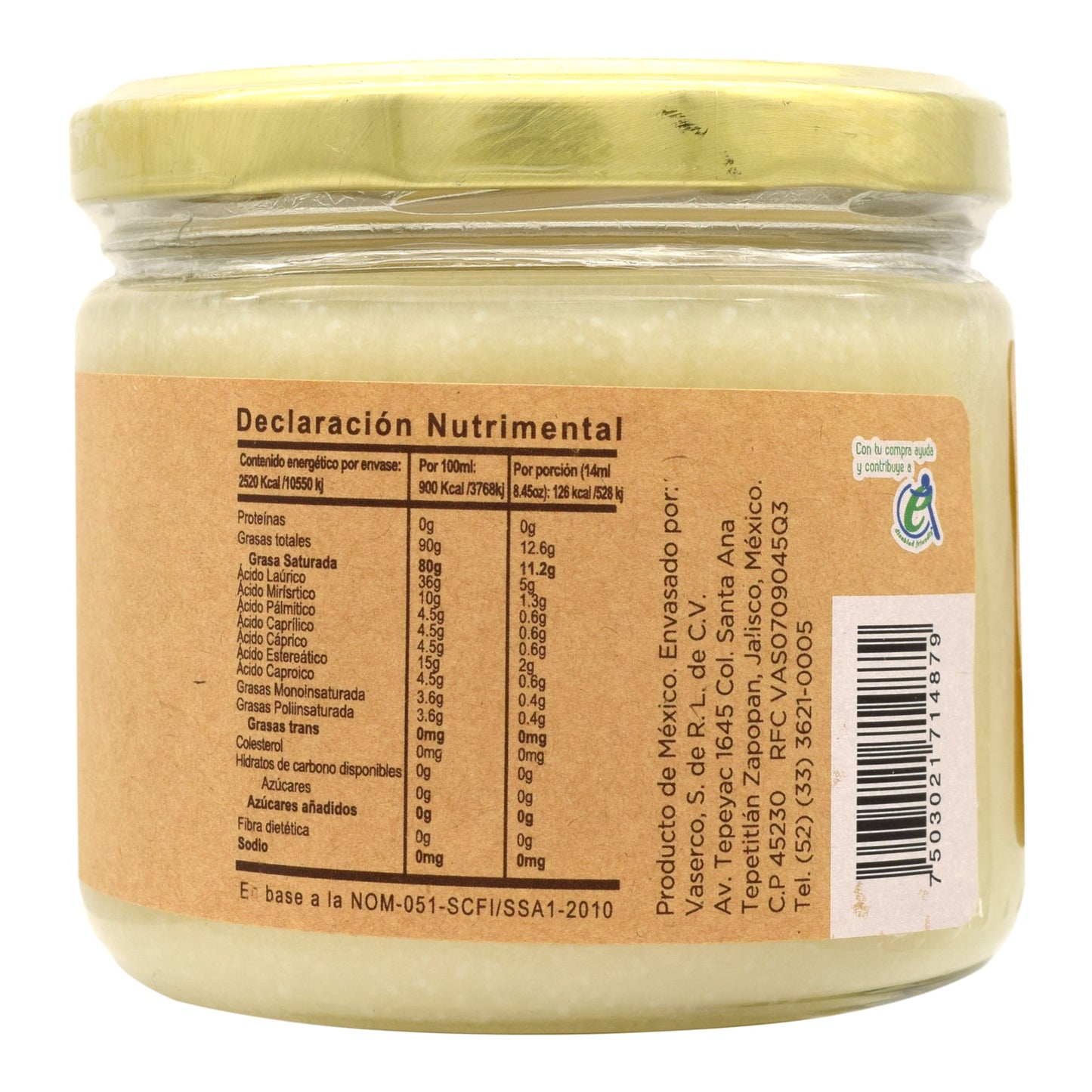 Aceite De Coco Sab Mantequilla 250 Mililitros (E-NATURE)