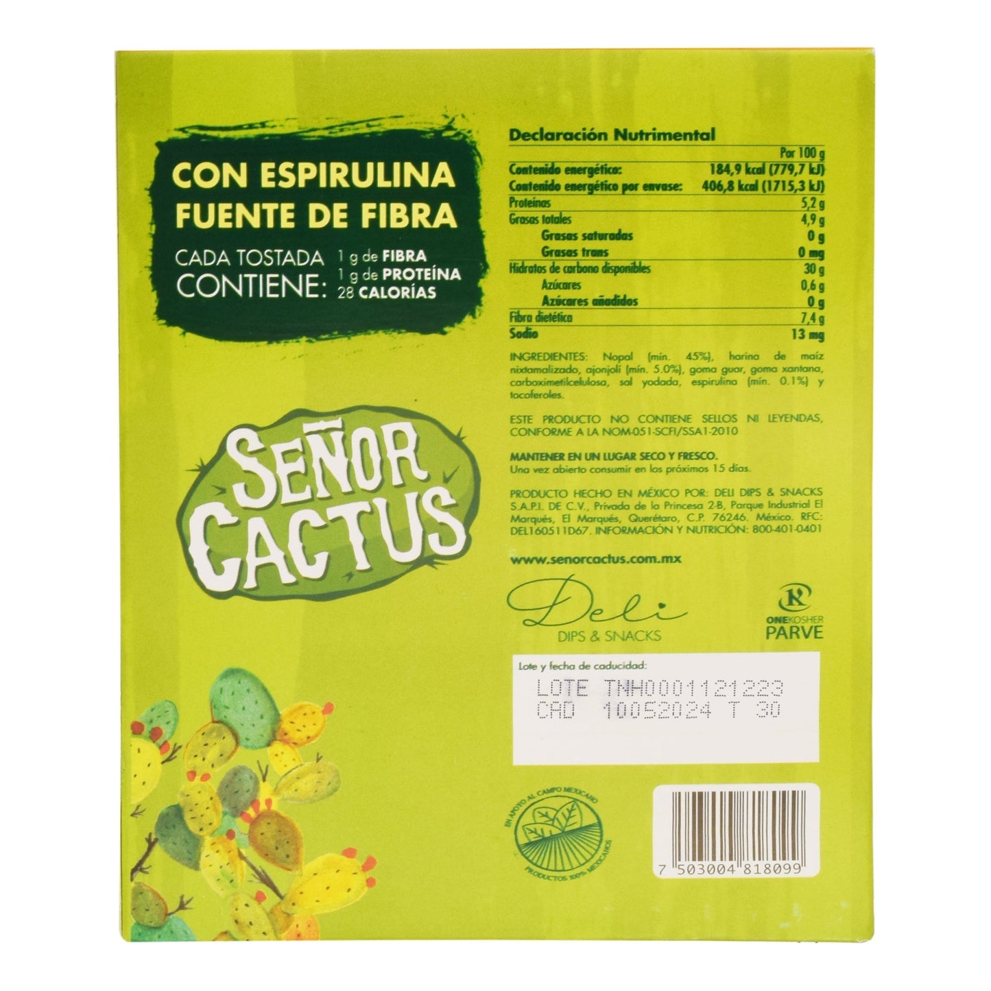 Tostada De Nopal Con Ajonjoli 200 G (SEí±oR CACTUS)