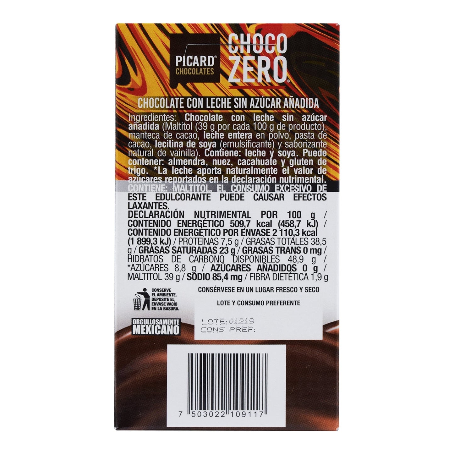 Barra De Chocolate Con Leche 22 G (Paquete 12) (R PICARD)