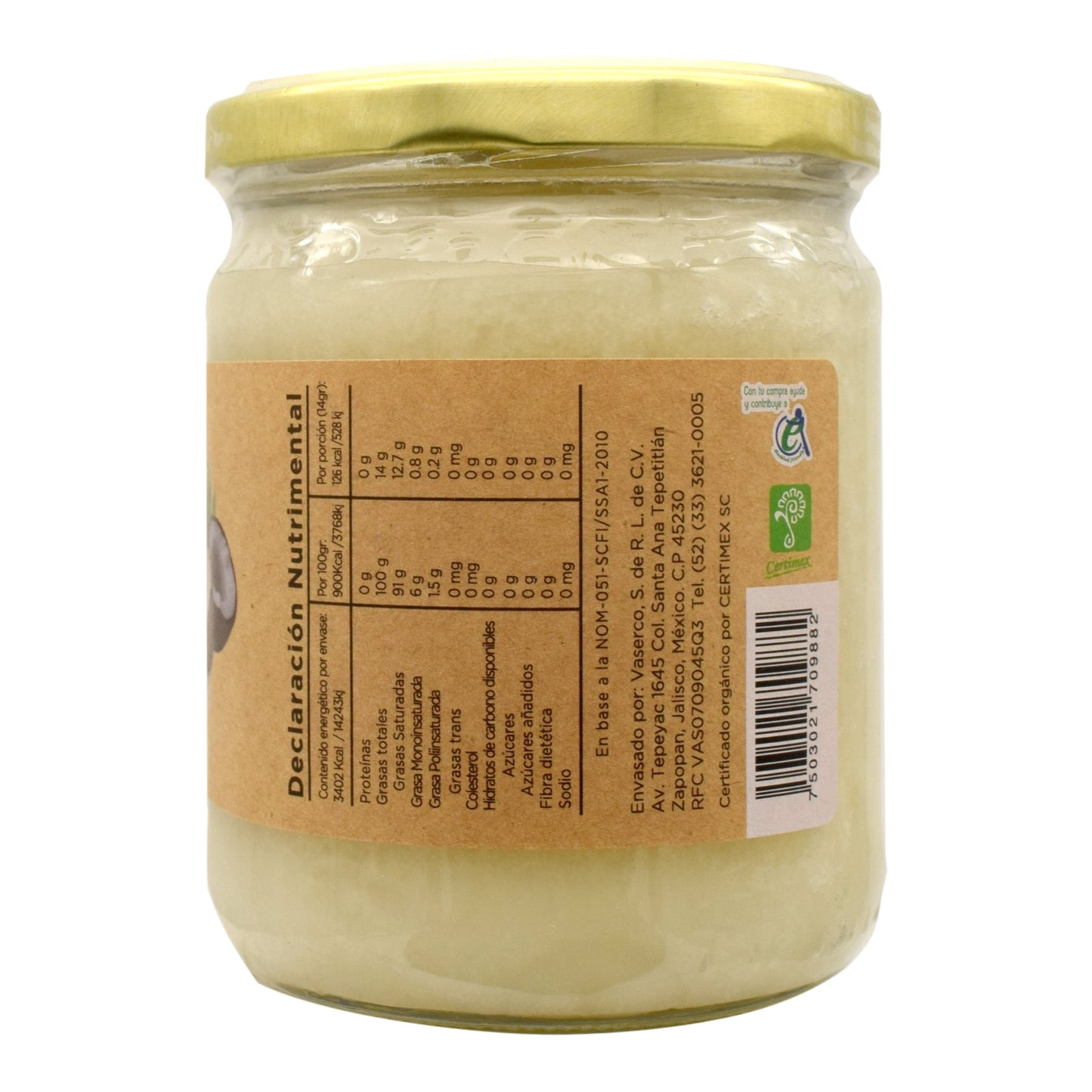 Aceite De Coco Extra Virgen 420 Mililitros (E-NATURE)