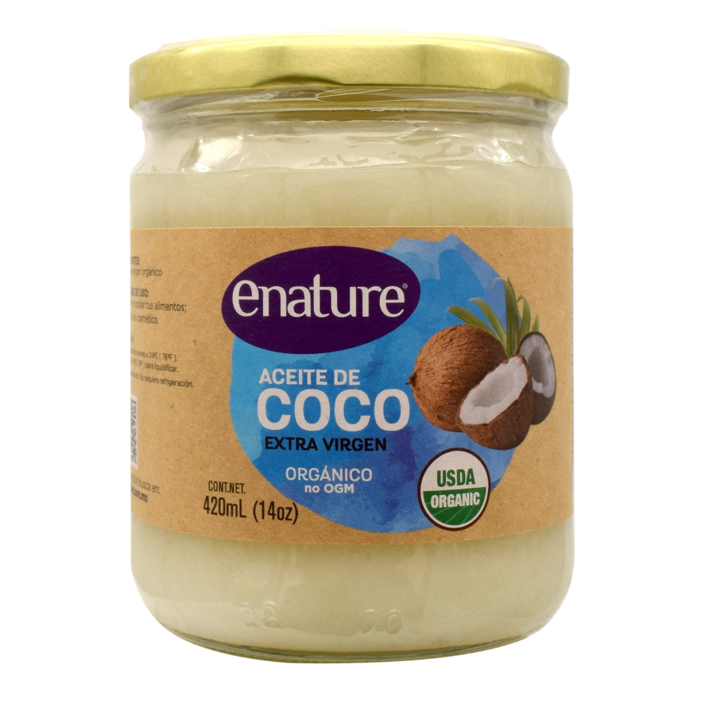 Aceite De Coco Extra Virgen 420 Mililitros (E-NATURE)