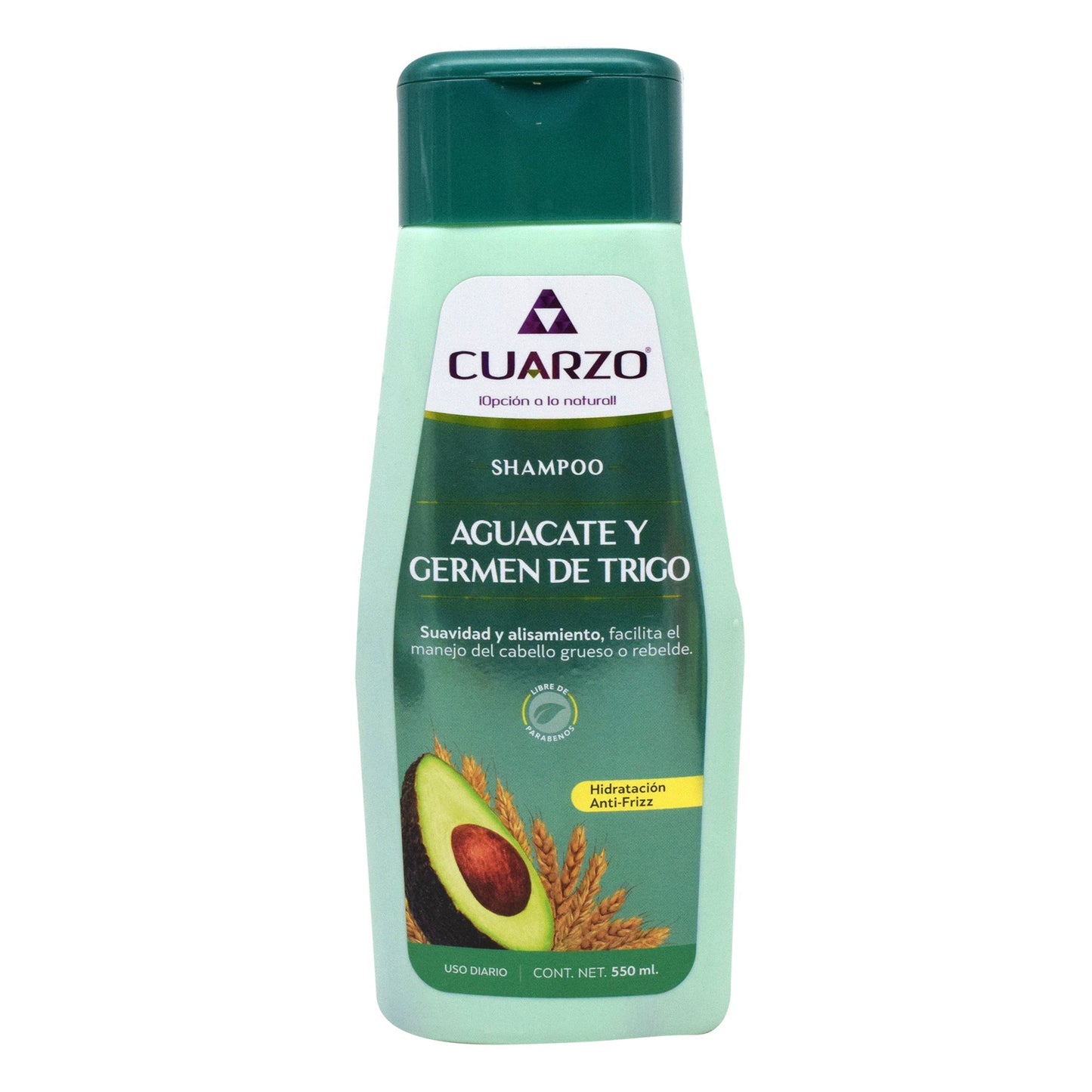 Shampoo Aguacate Y Germen De Trigo 550 Mililitros (CUARZO)