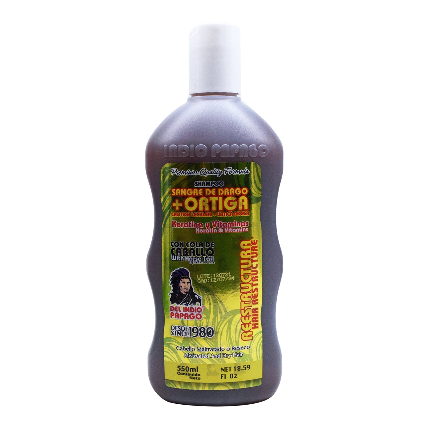 Shampoo Sangre De Drago Y Ortiga 550 Mililitros (DEL INDIO PAPAGO)
