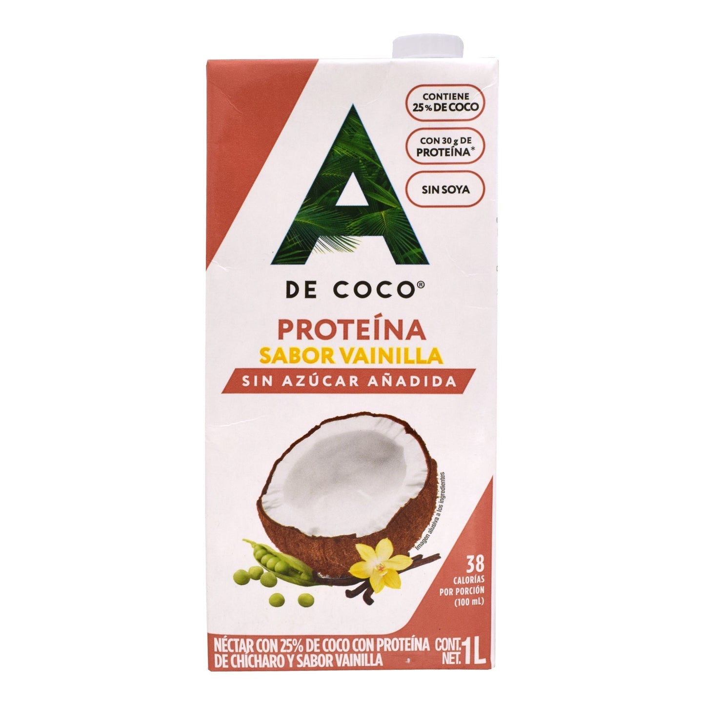 Bebida Proteina Coco Chicharo Vainilla 1 L (A DE COCO)