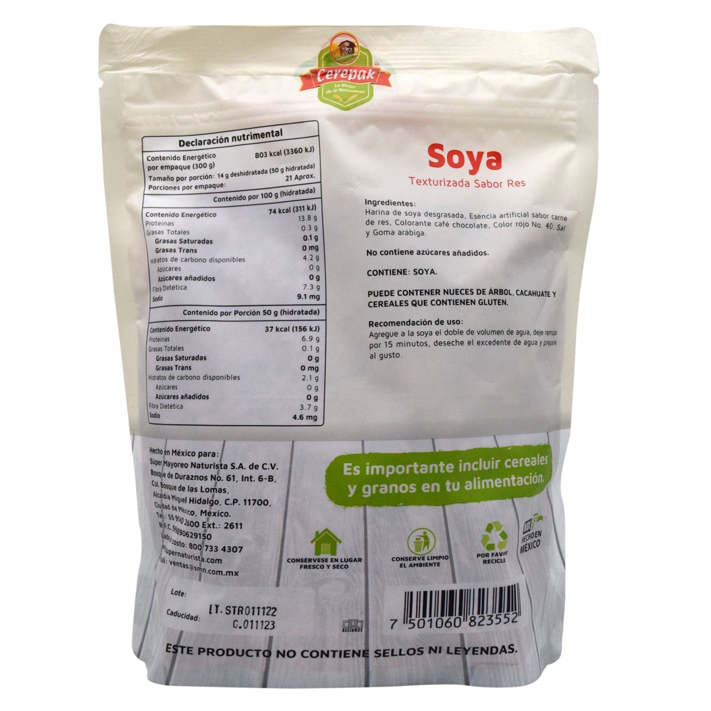 Soya Texturizada Sab Res 300 G (CEREPAK)