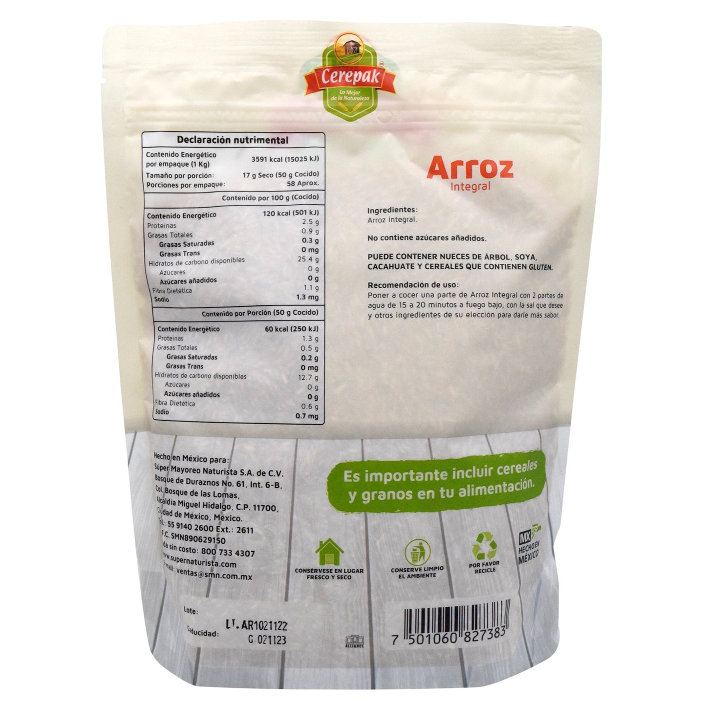 Arroz Integral 1 Kg (CEREPAK)