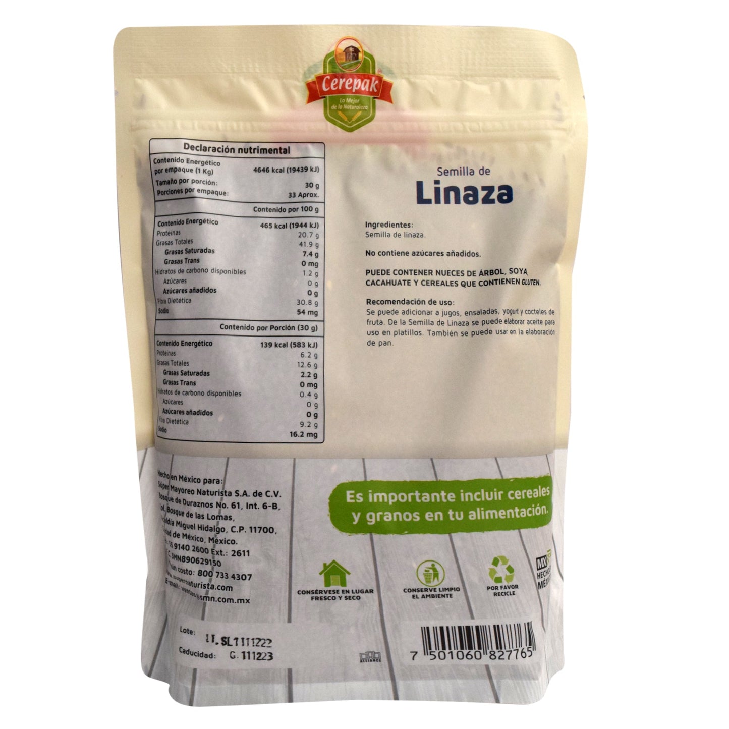 Semilla De Linaza 1 Kg (CEREPAK)