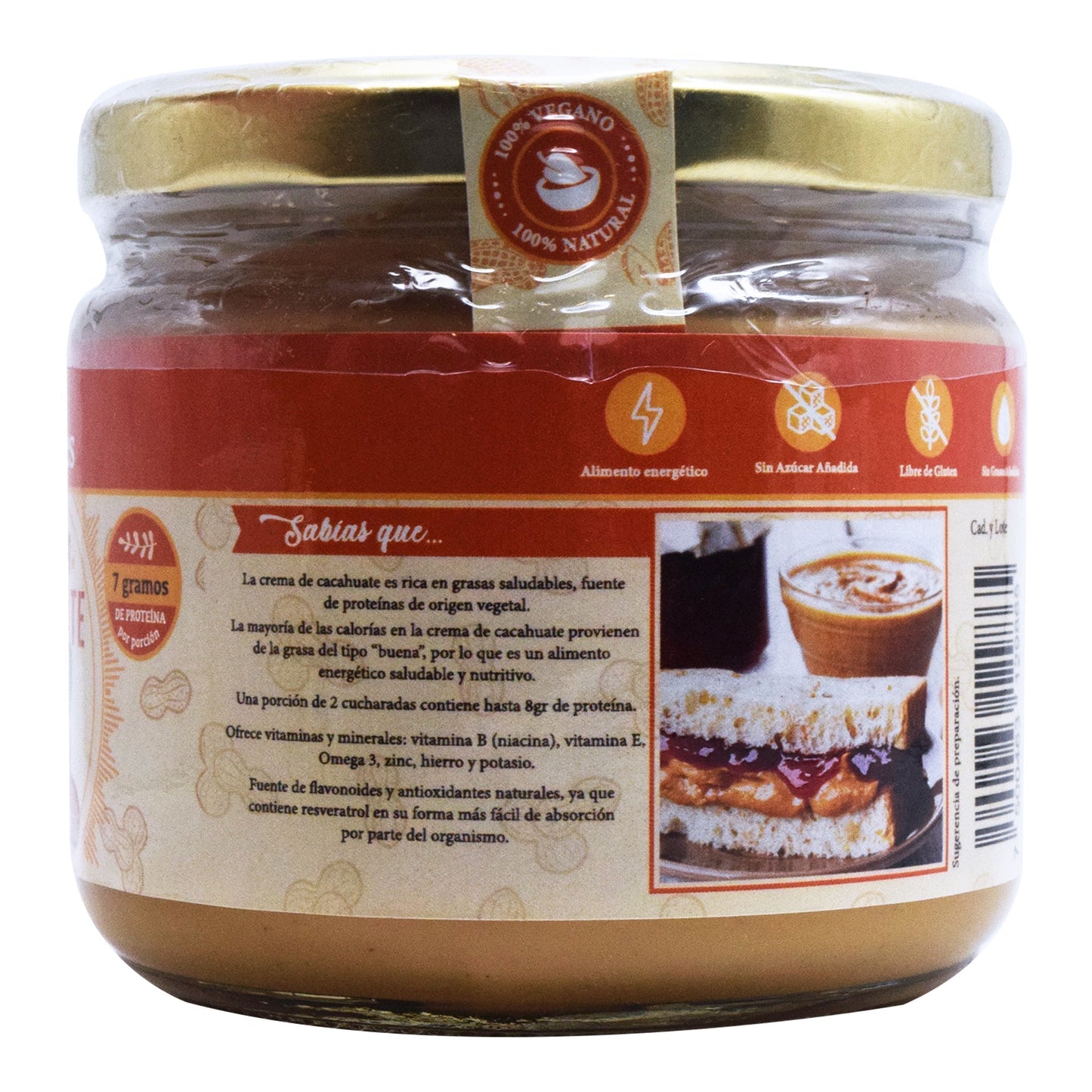 Crema De Cacahuate 320 G (ECOIDEA ORIGENES)
