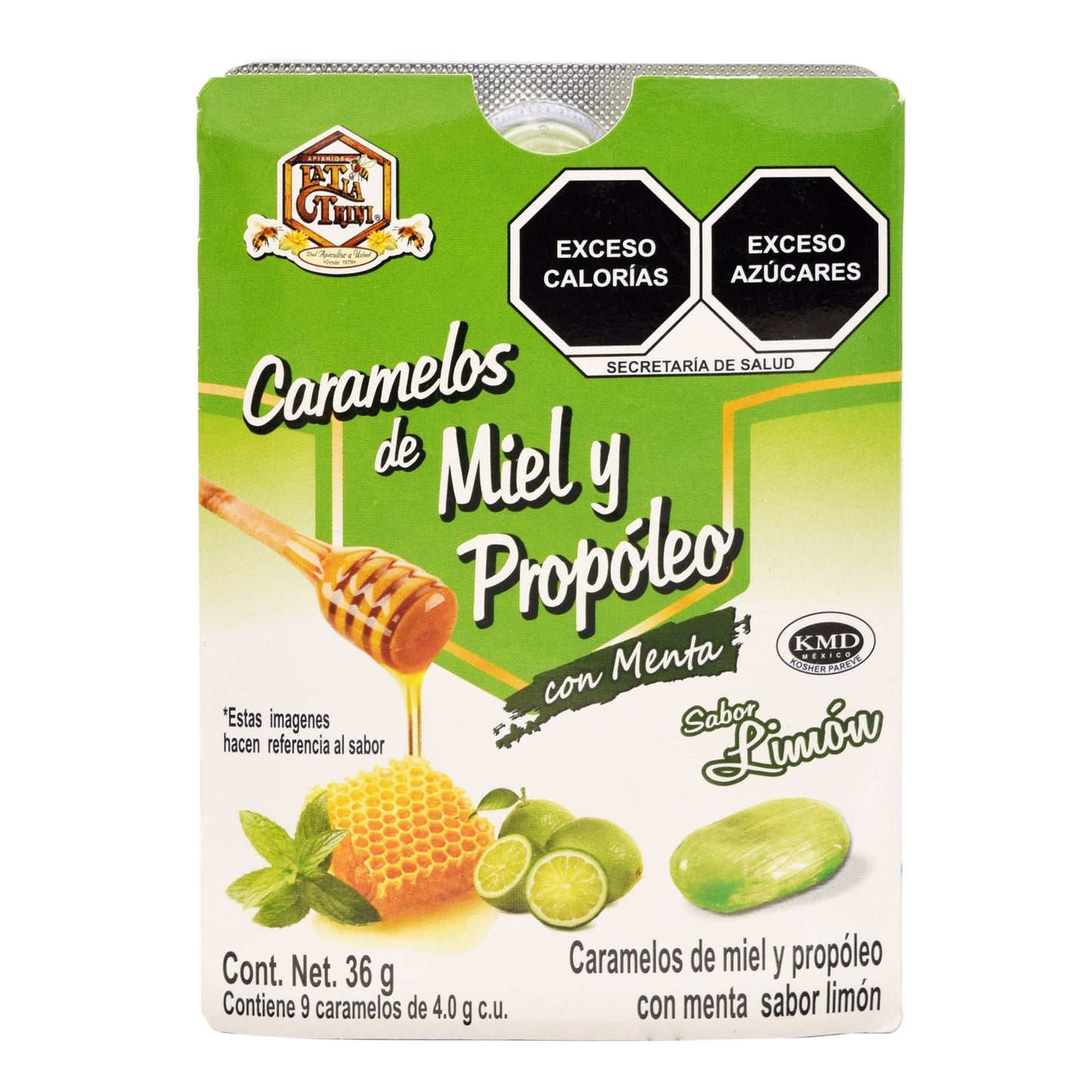 Caramelo De Propoleo Sabor Limon 36 G (Paquete 12) (LA TIA TRINI)
