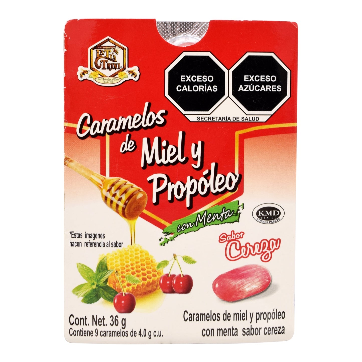 Caramelo De Propoleo Sabor Cereza 36 G (Paquete 12) (LA TIA TRINI)