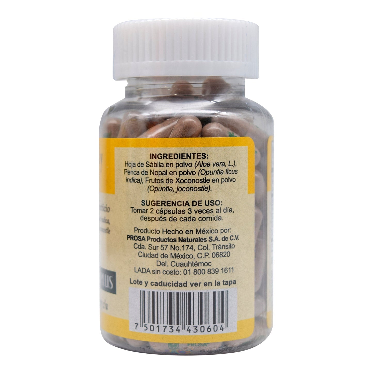 Sabila Nopal Y Xoconostle Plus 100 Cápsulas (PROSA)