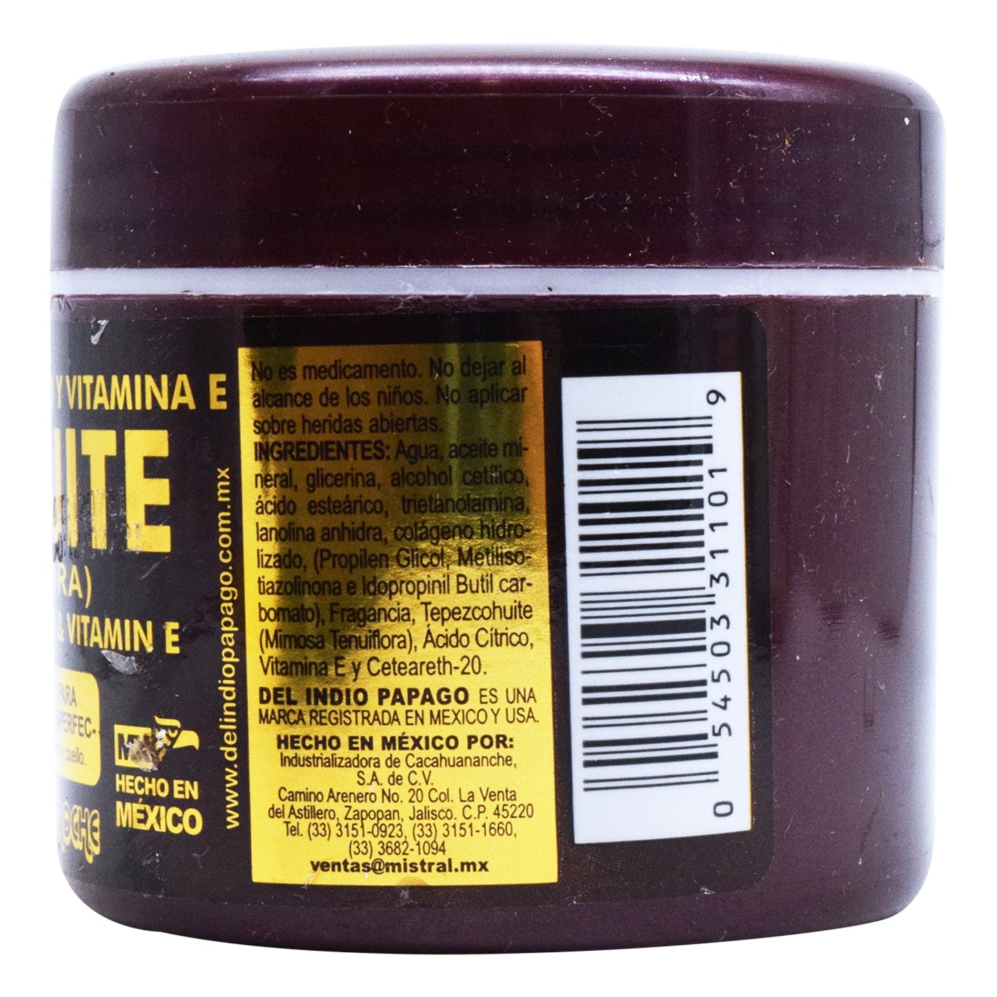 Crema Facial Y Corporal Tepezcohuite 120 G (DEL INDIO PAPAGO)