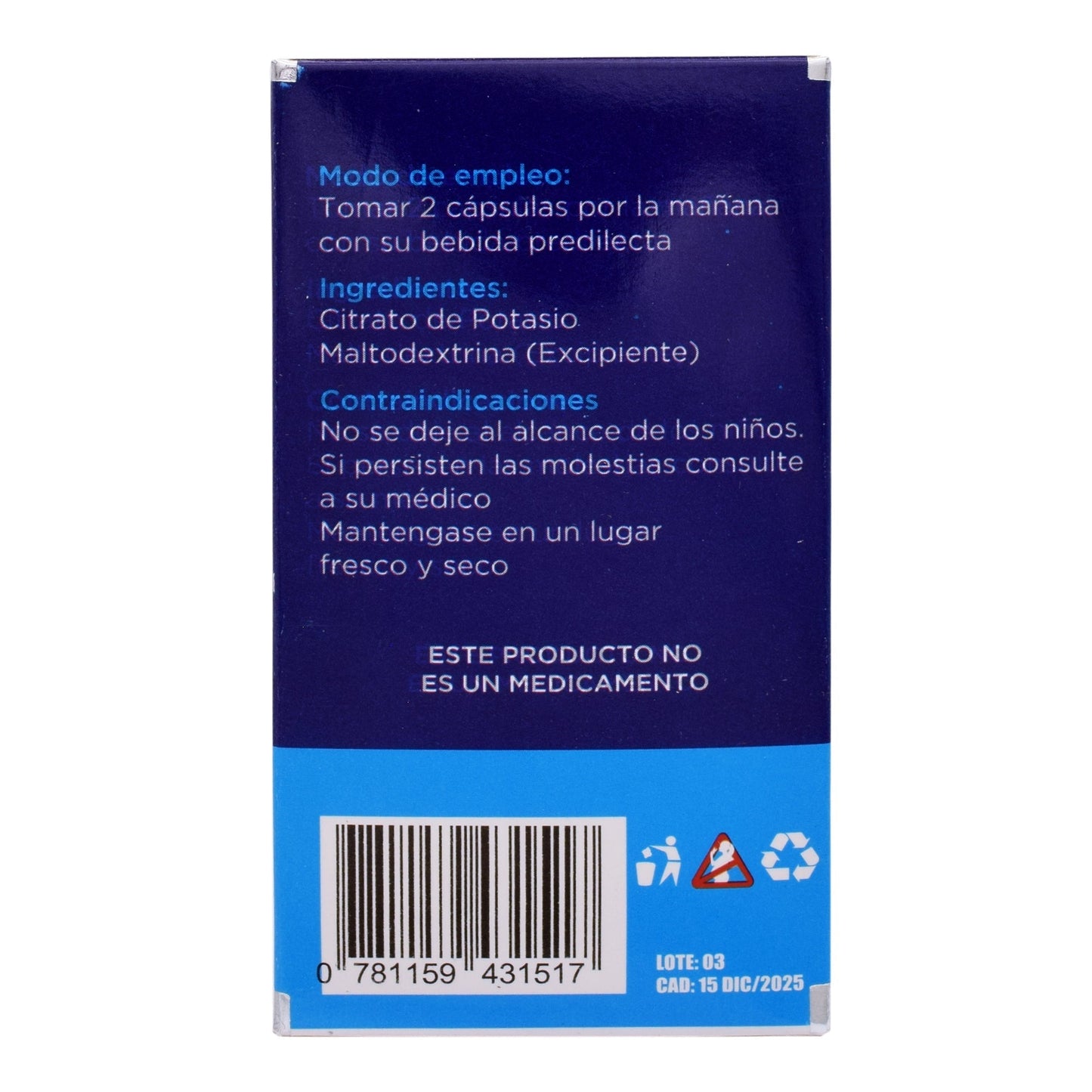 Citrato De Potasio 60 Cápsulas (JOY NATURA)