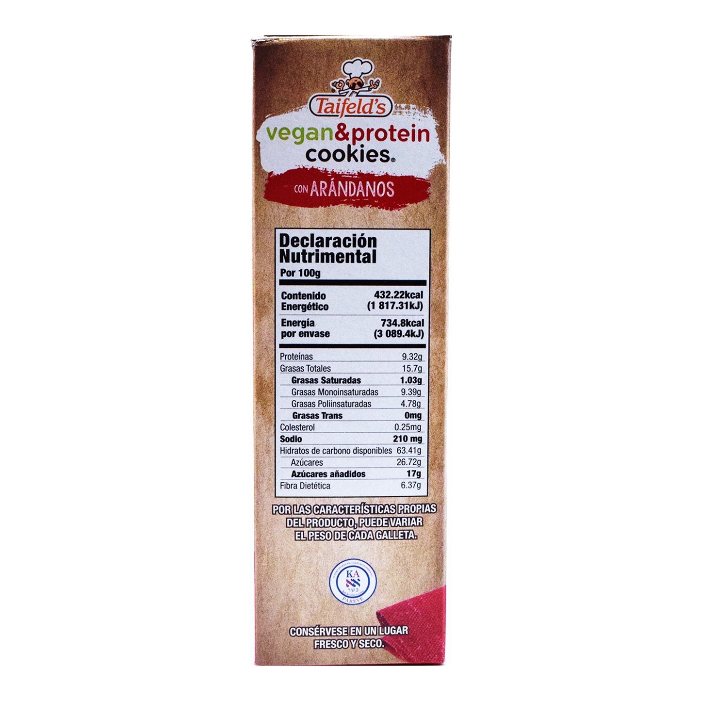 Galleta Vegana Con Arandano 170 G (TAIFELDS)