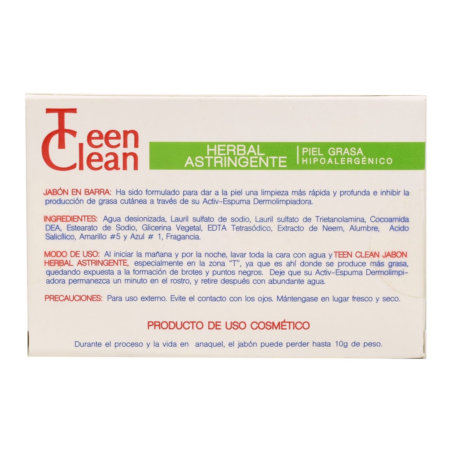 Jabon Herbal Astringente Teen Clean 100 G (KEEP NATURAL)