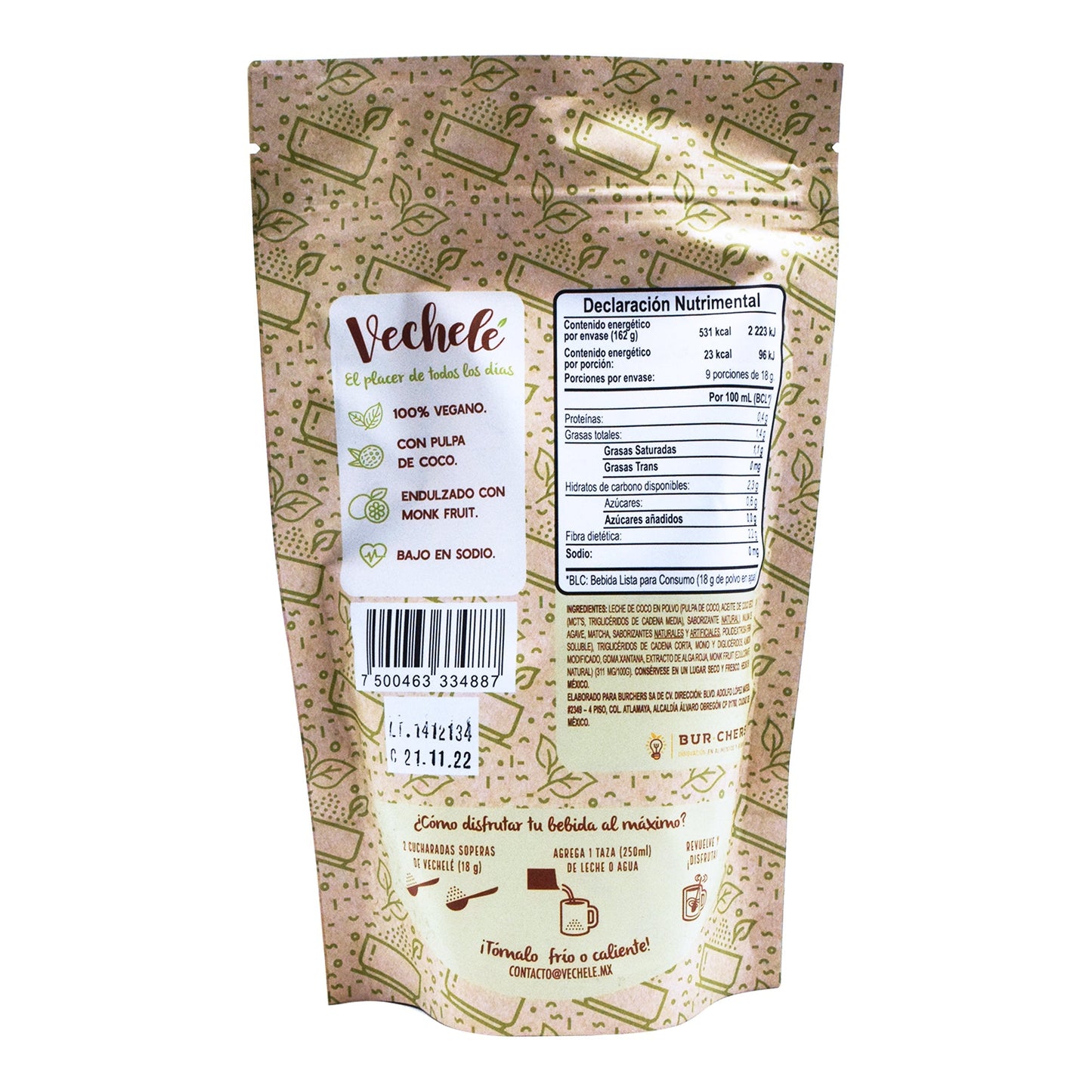 Matcha Latte 162 G (VECHELE VEGANO)