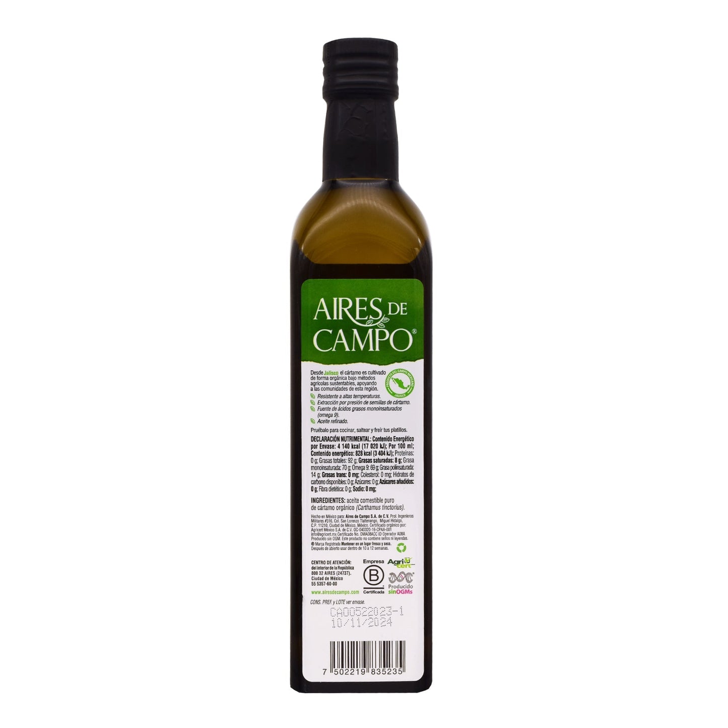 Aceite Cartamo 500 Mililitros (AIRES DE CAMPO)
