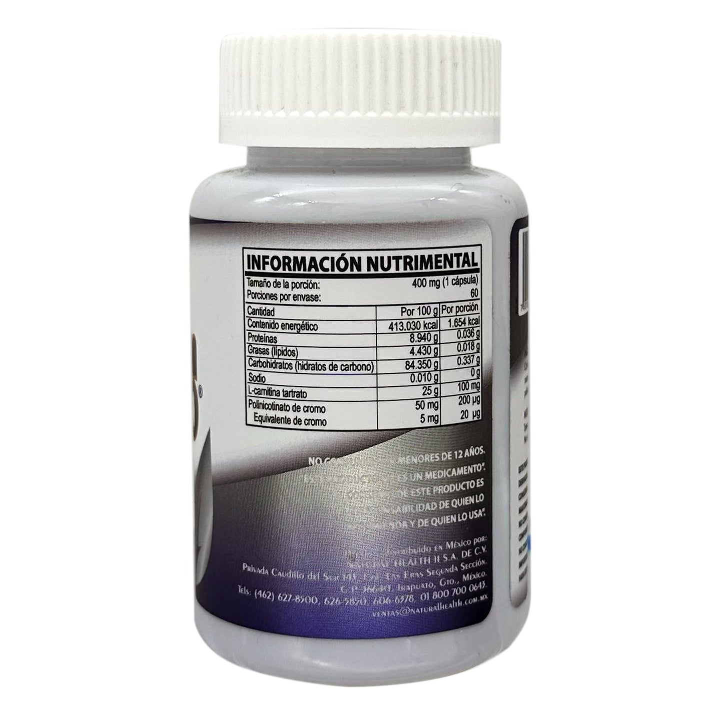 Chromium 400 Con L Carnitina 60 Cápsulas (NATURAL HEALTH)
