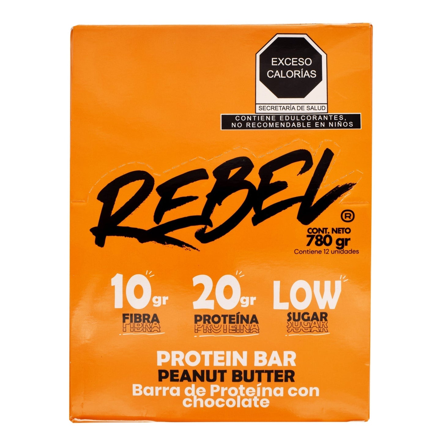 Barra De Proteina Crema De Cacahuate 65G (Paquete 12) (REBEL)