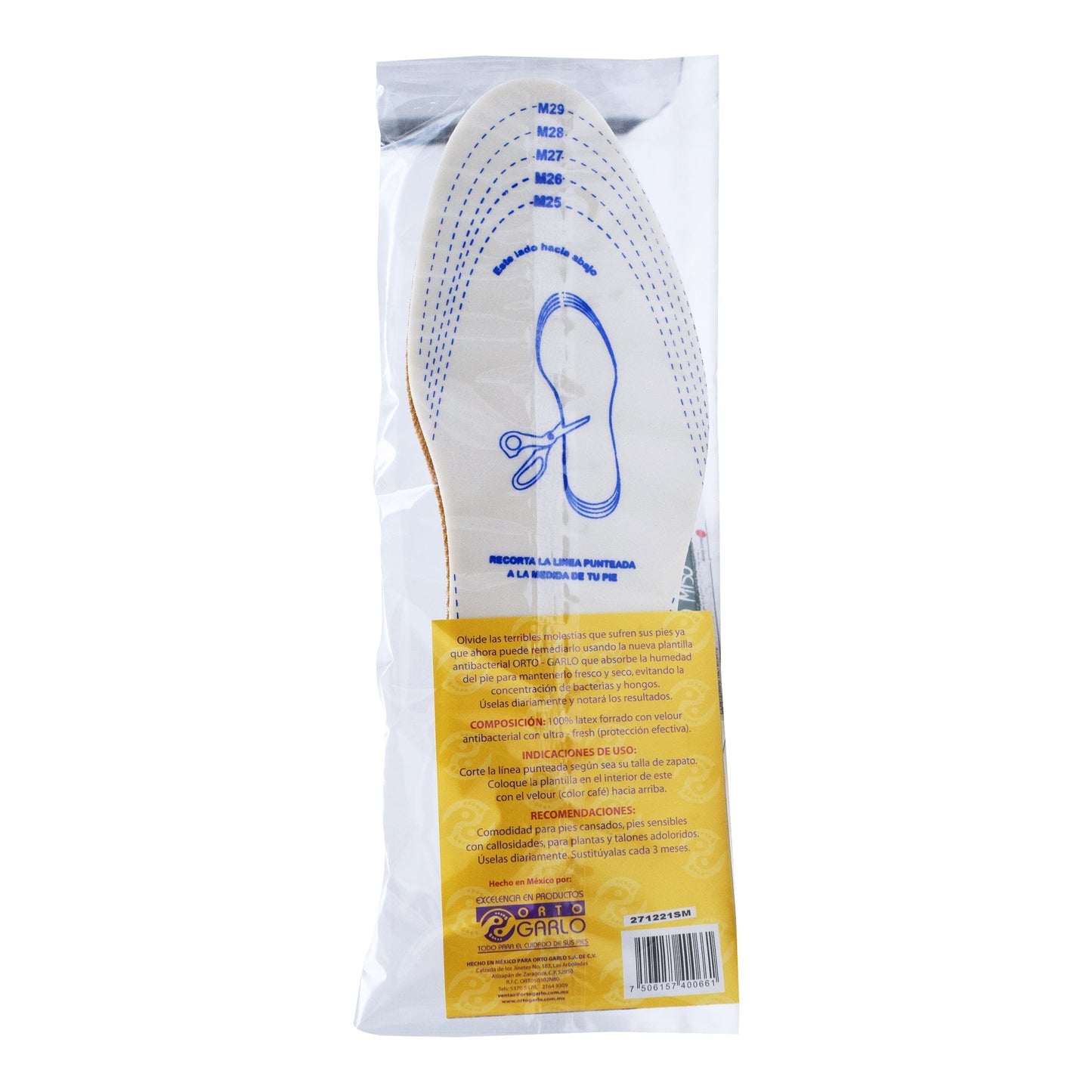 Plantilla Antibacterial Caballero Recortable (SAYCO)