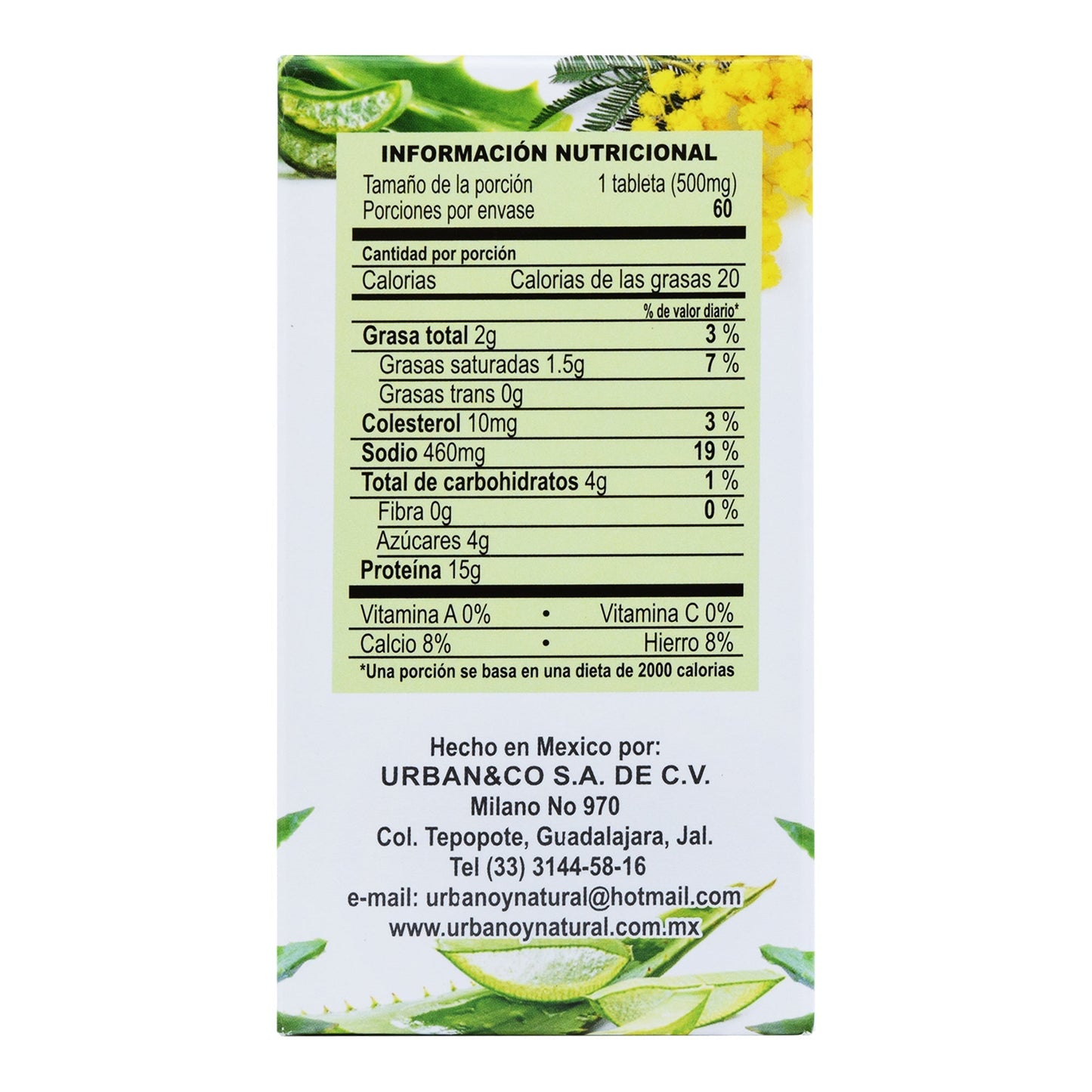 Aloe Y Cuachalalate 60 Tabletas (URBAN&CO)