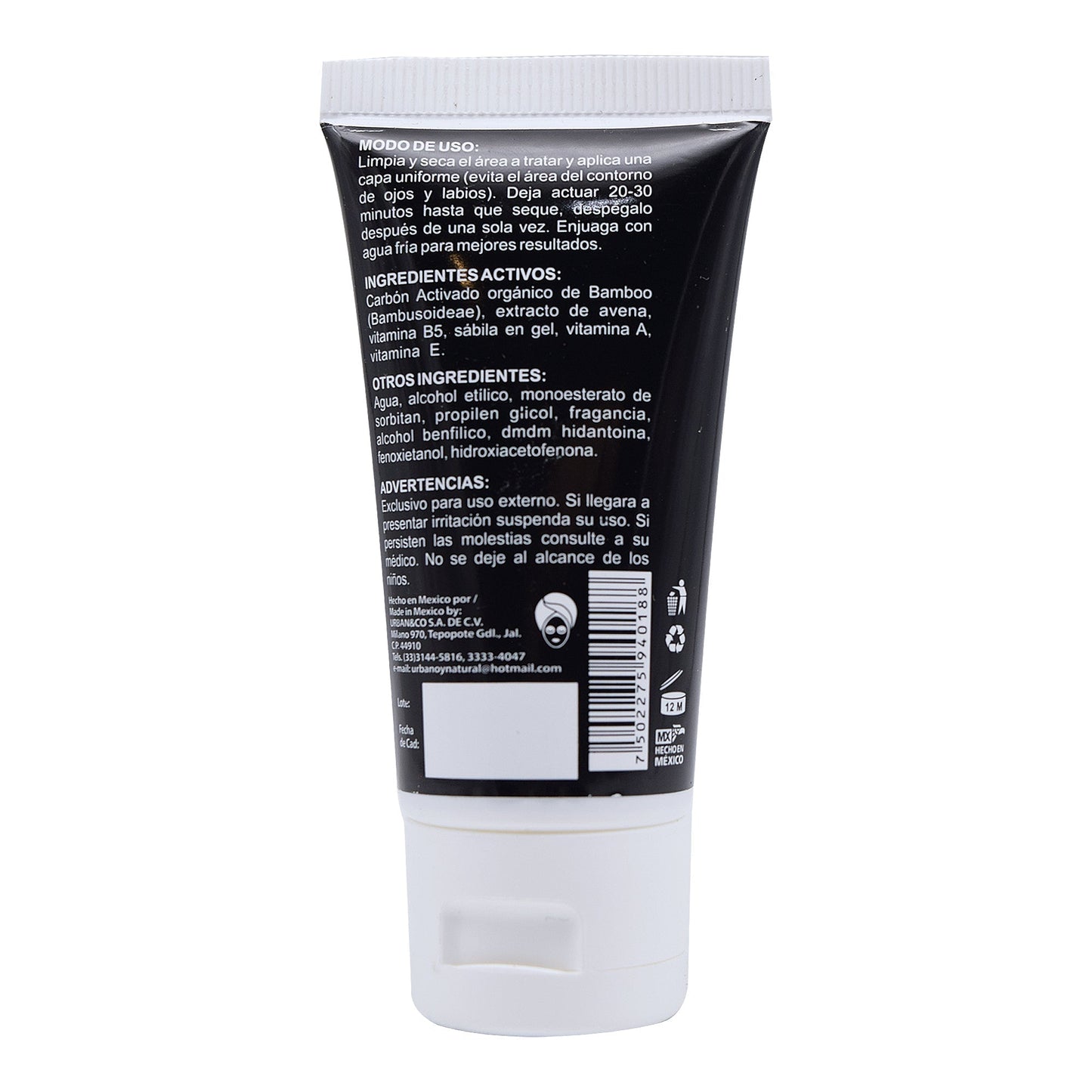 Mascarilla De Carbon Activado Limpieza Profunda 60 G (URBAN&CO)