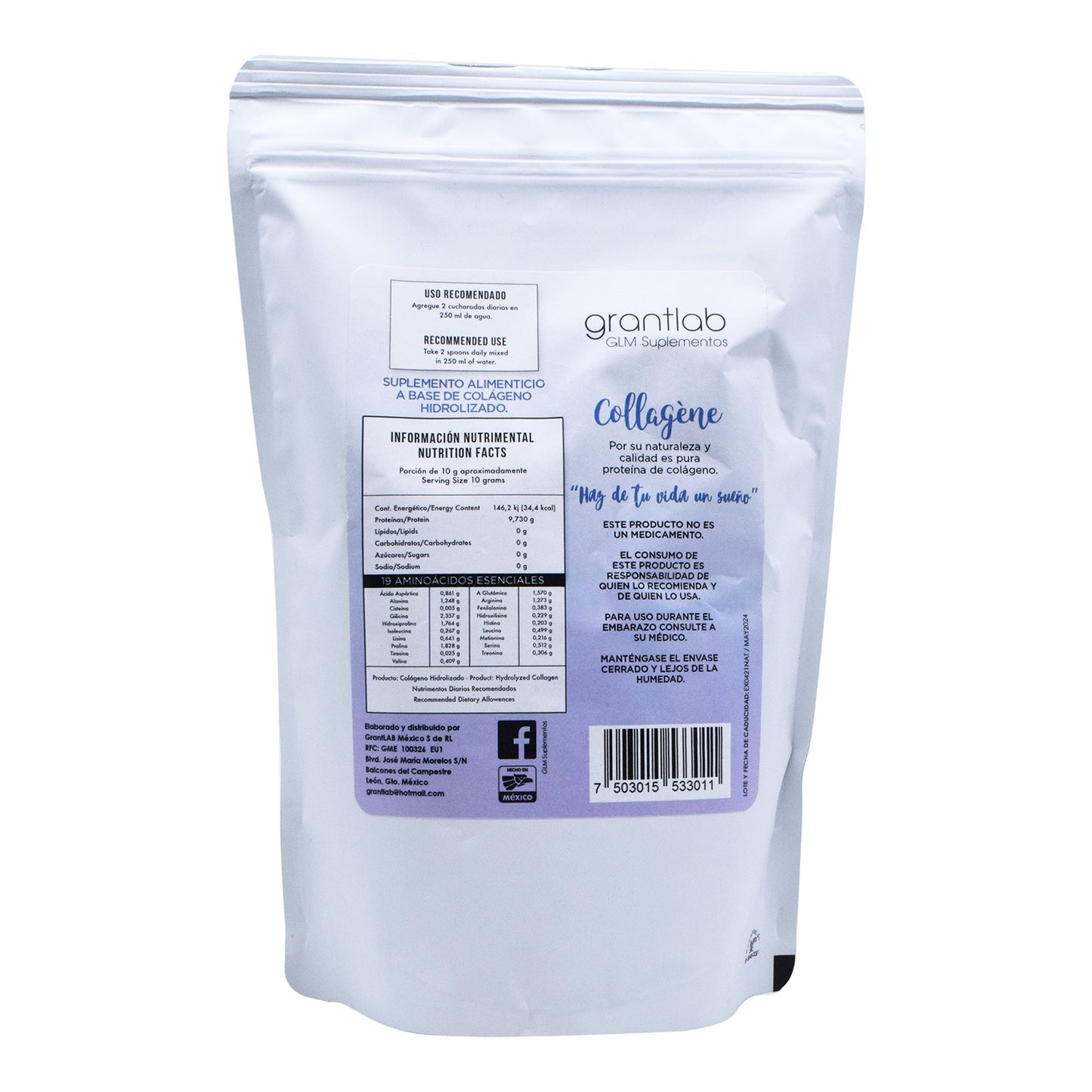 Colageno Hidrolizado 500 G (COLLAGENE)