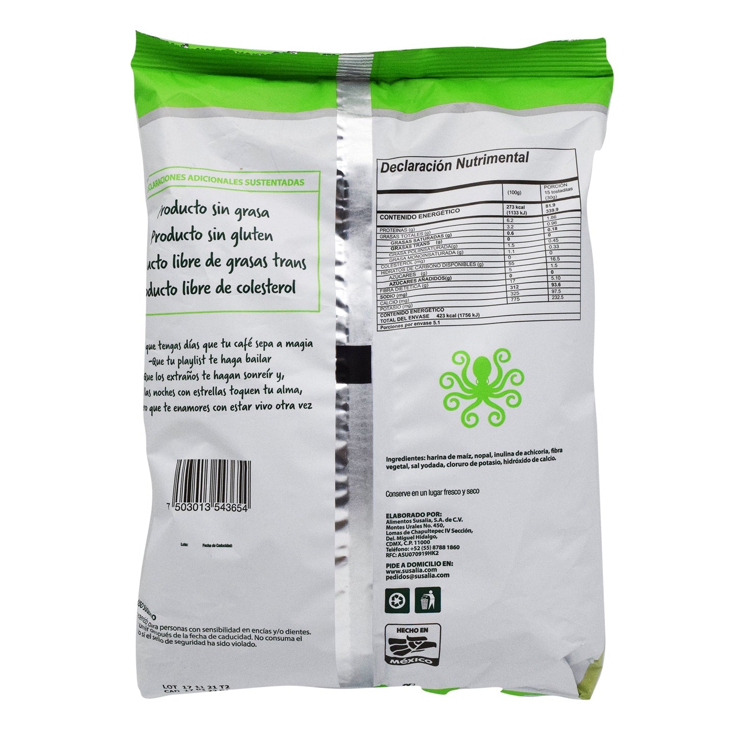 Tostadas Horneadas De Maiz Y Nopal 155 G (SUSALIA)