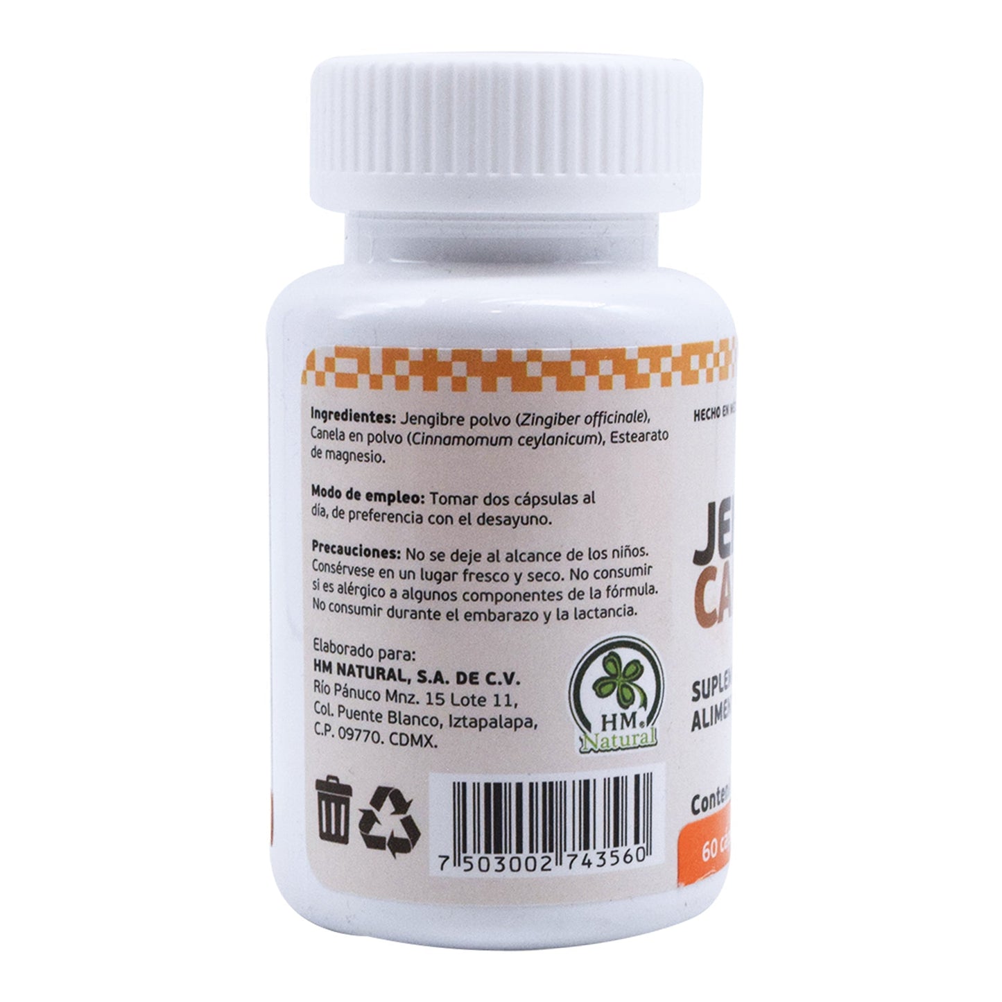 Jengibre Canela 60 Cápsulas (HM NATURAL)