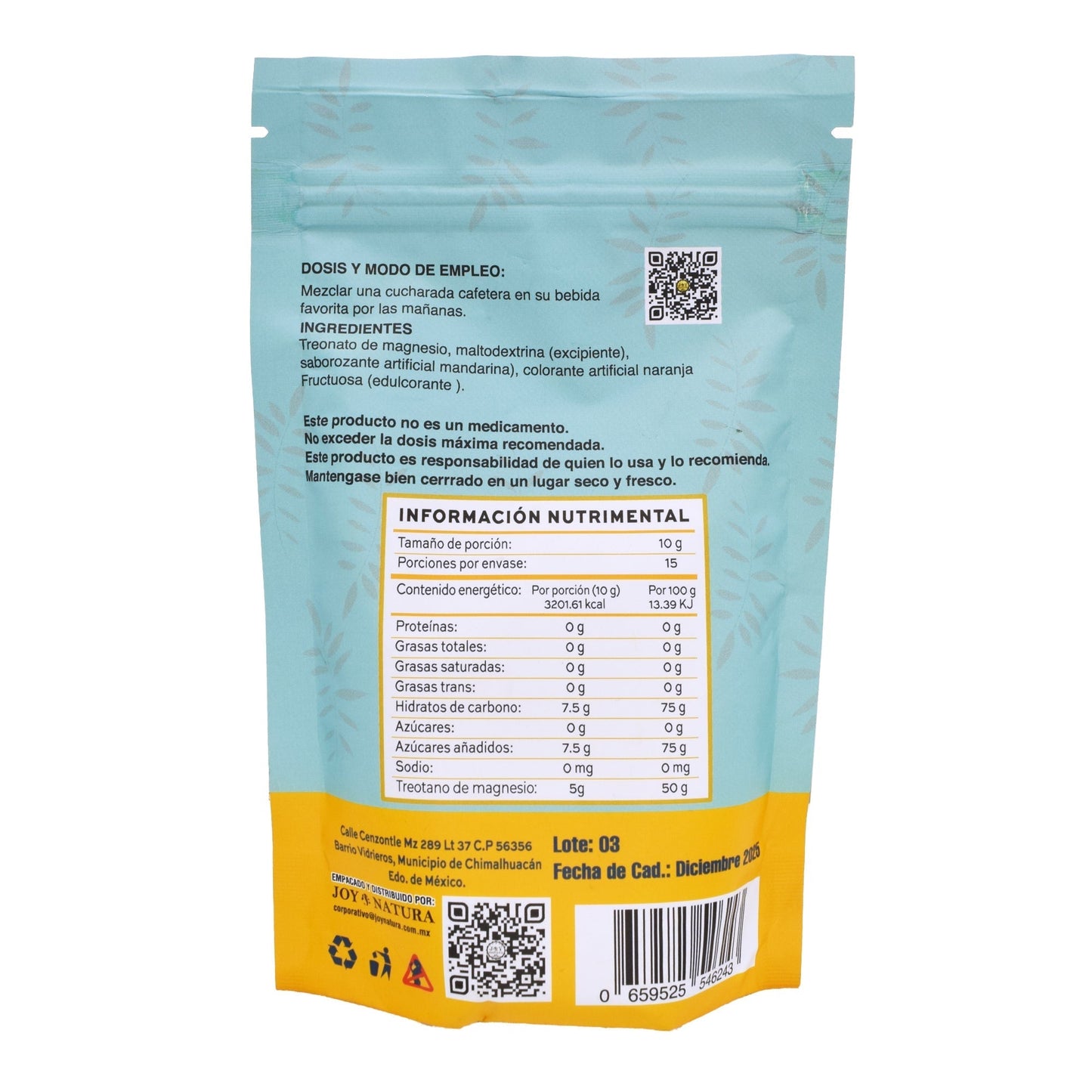 Treonato De Magnesio Mandarina 150 G (JOY NATURA)