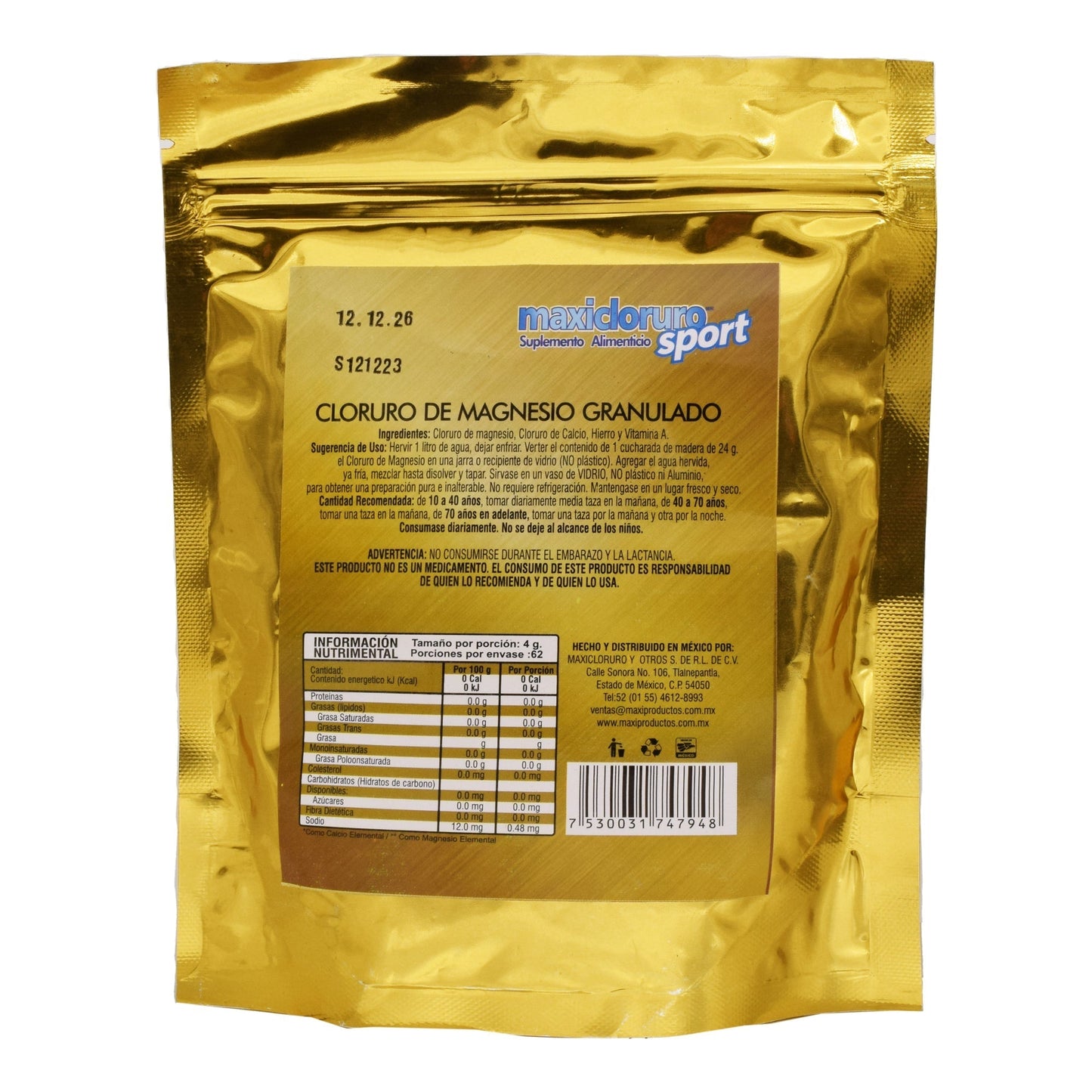 Cloruro De Magnesio Sport 250 G (MAXICLORURO)