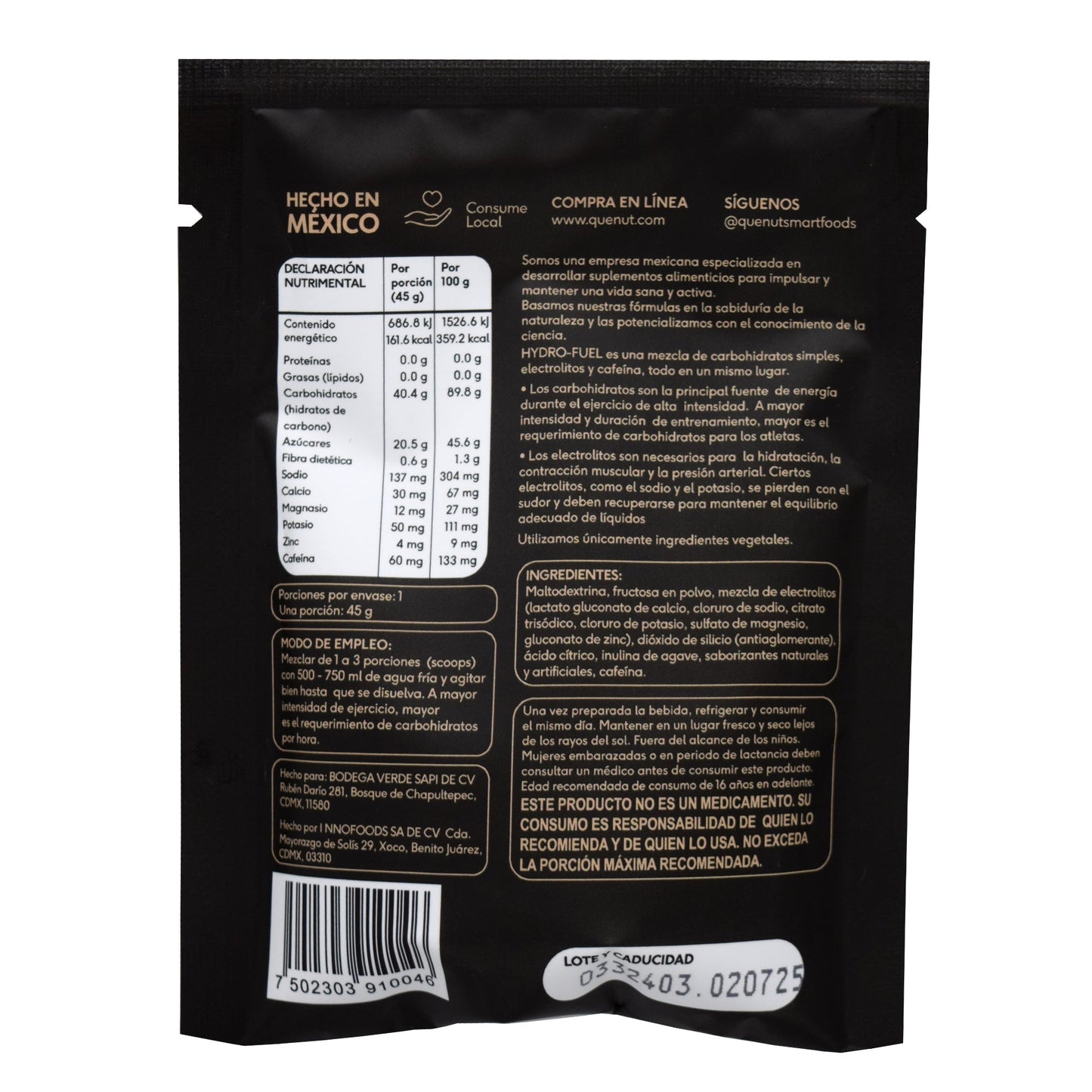 Hydro Fuel Citricos 45 G (PAQUETE 12) (QUENUT)