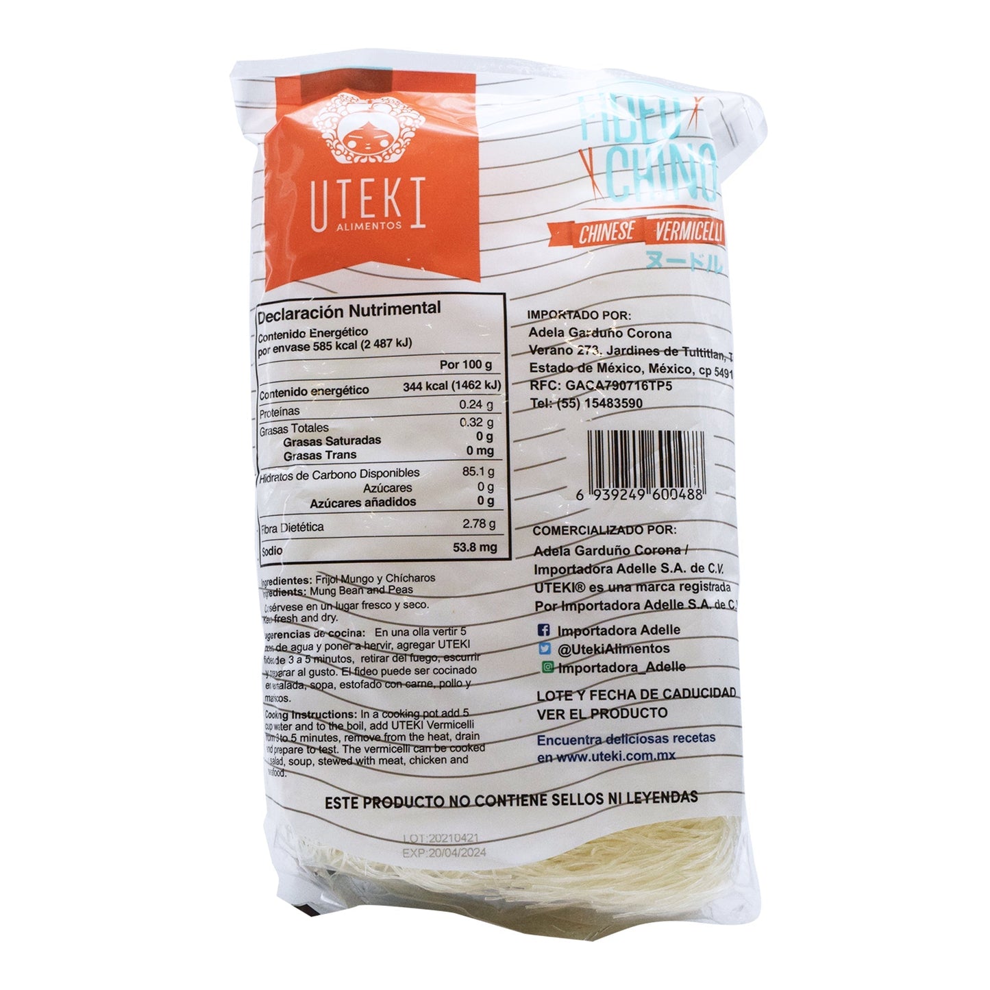 Pasta Fideo Chino Vermicelli 170 G (UTEKI)