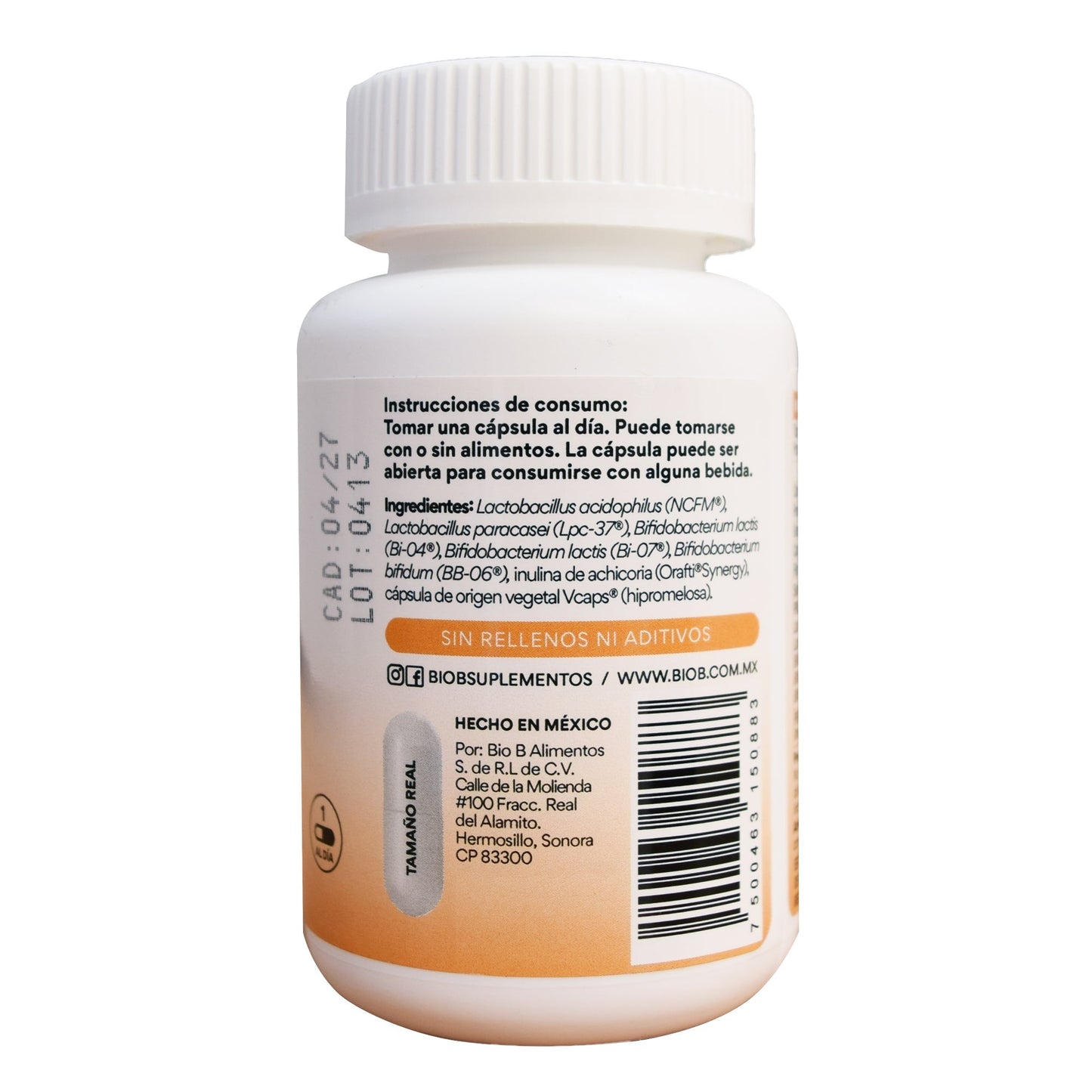 25 Billones Probioticos 30 Cápsulas (BIO B)