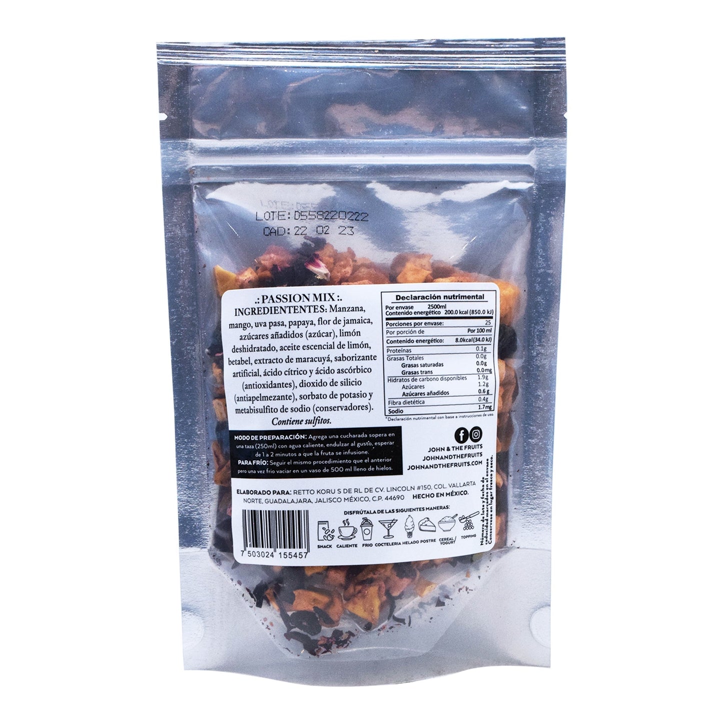 Tisana Pasion Mix 70 G (JOHN AND THE FRUITS)