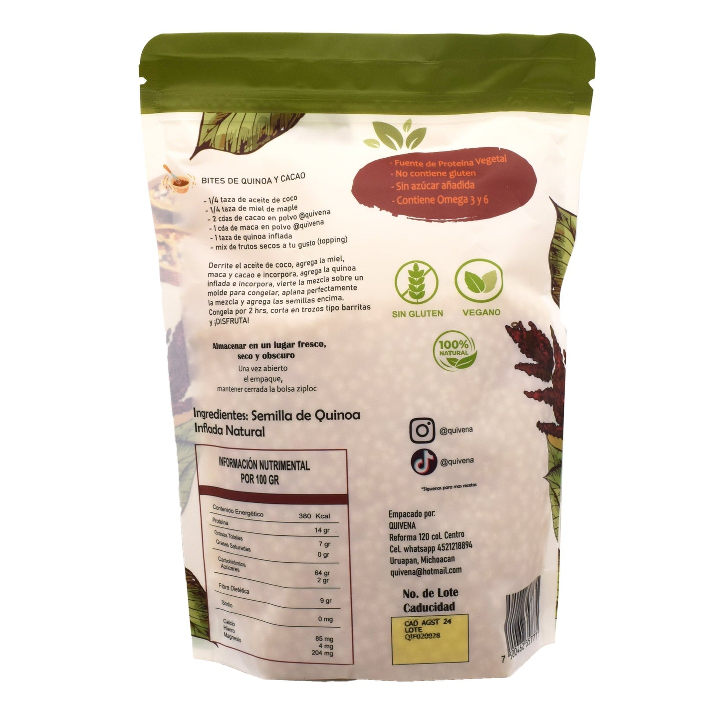 Quinoa Inflada Natural 100 G (QUIVENA)