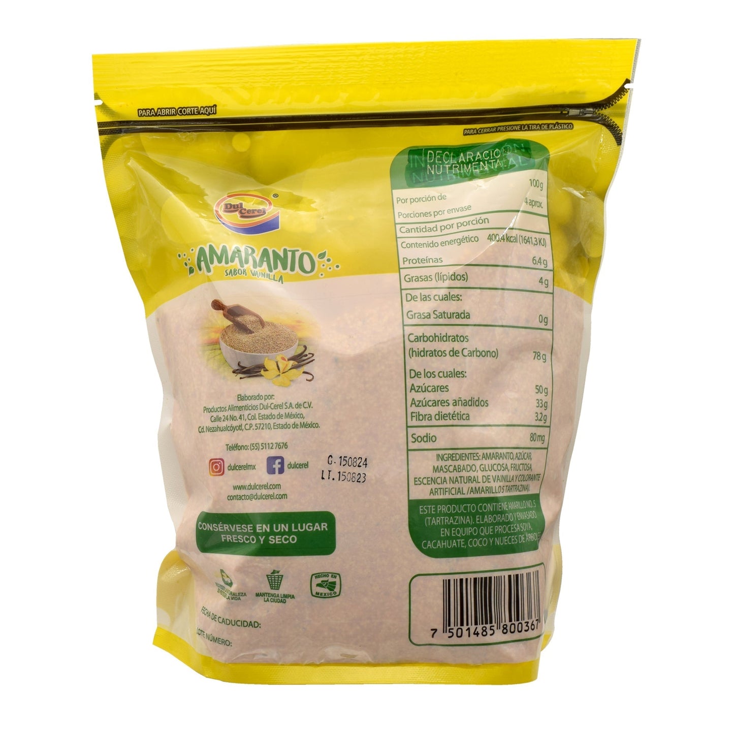 Amaranto Acaramelado Vainilla 400 G (DULCEREL)