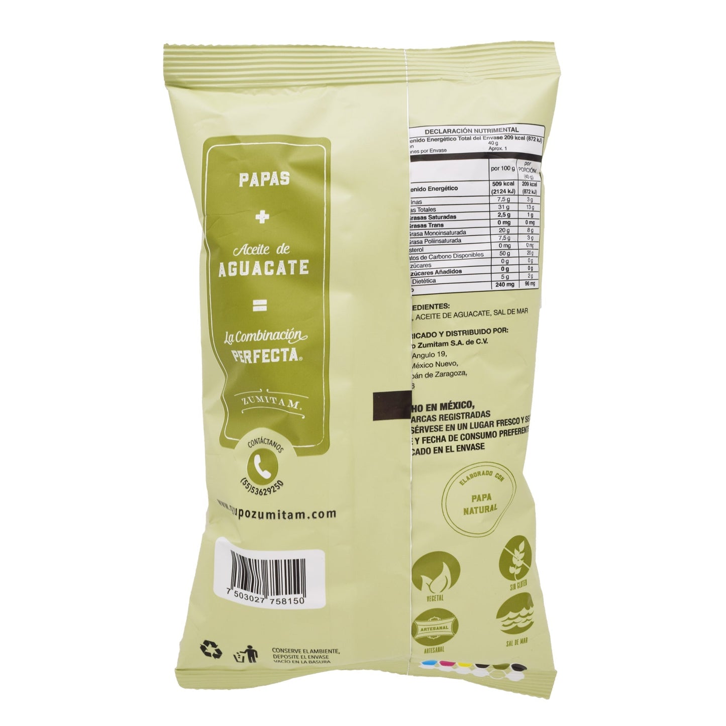 Papas Fritas Con Aceite De Aguacate 40 G (ZUMITAM)