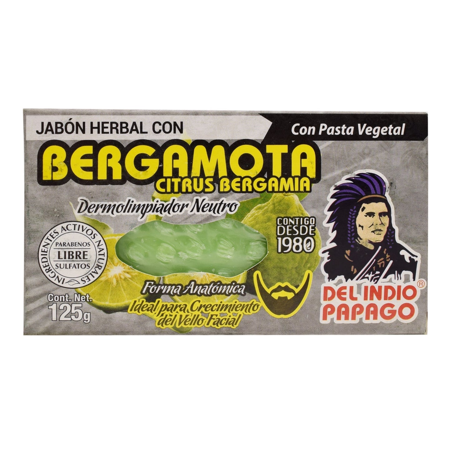 Jabon Neutro Con Bergamota 125 G (DEL INDIO PAPAGO)