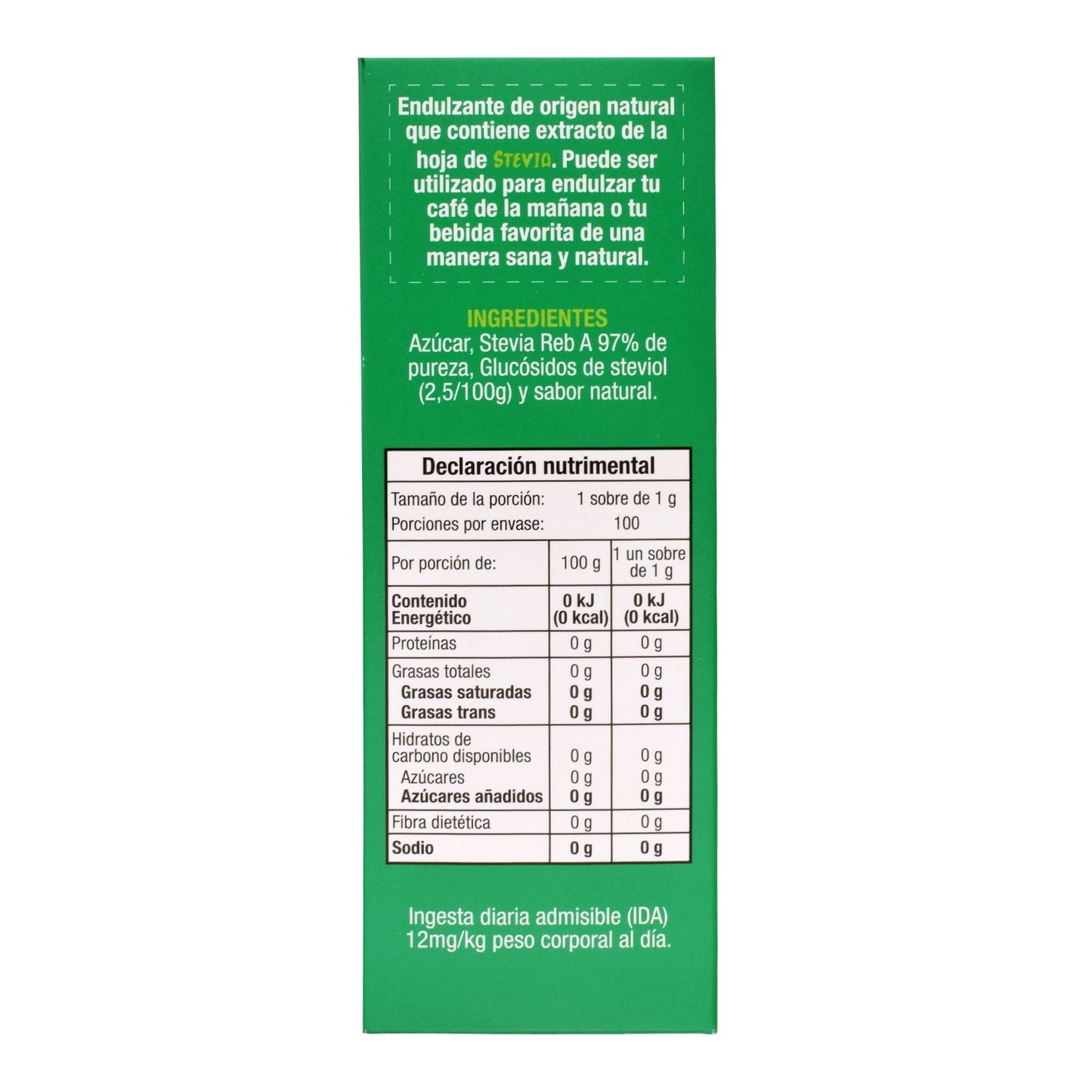 Endulzante Stevia 100 Sob (NAREVIA)